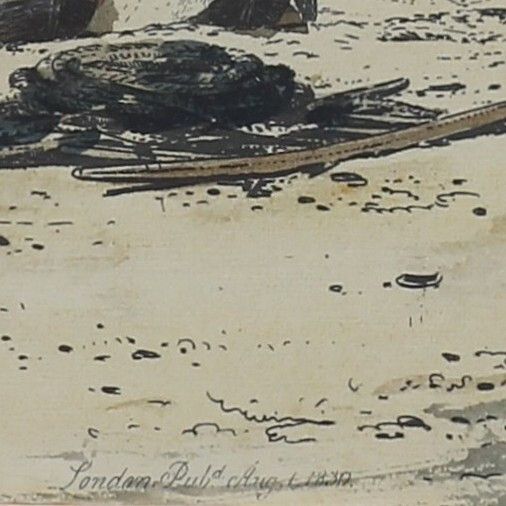 Coloured Etching By Edward William Cooke. 'Lugger Near The Blockade, Brighton' photo for sale