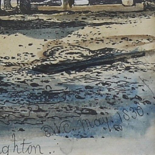 Coloured Etching By Edward William Cooke. 'Lugger Near The Blockade, Brighton' photo Art