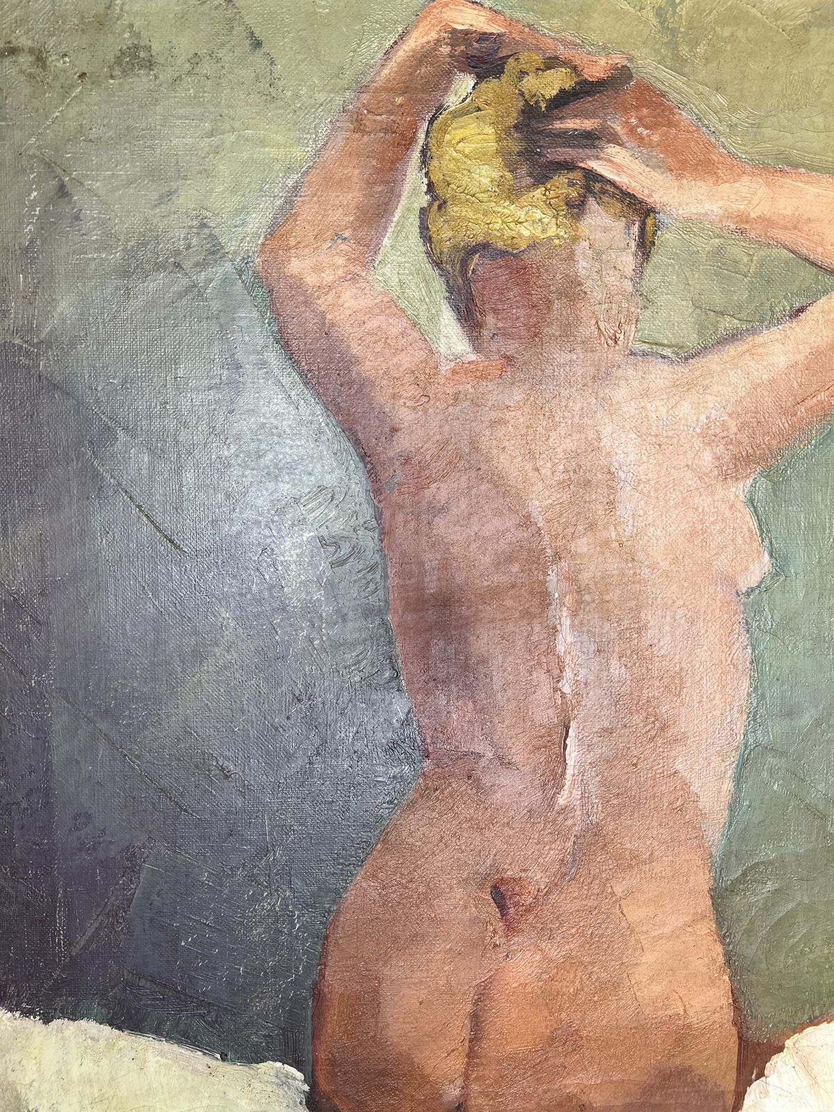 Seated Nude, Oil On Canvas Painting photo 1595.0