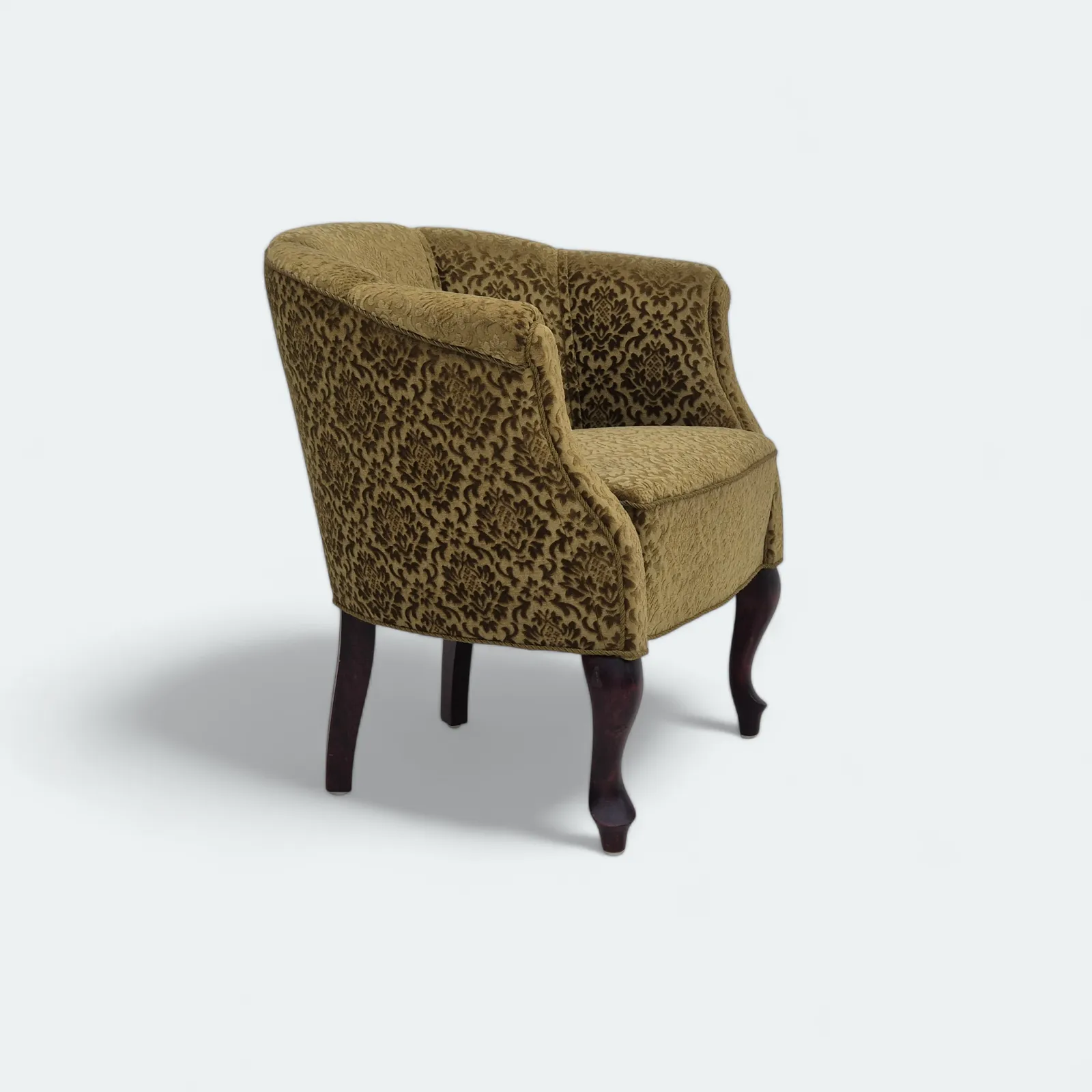 1950s, Danish Lounge Chair, Reupholstered, Green Furniture Fabric.
