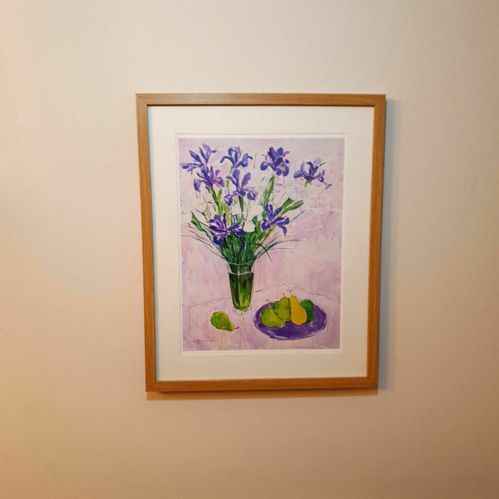 Artist Signed Alexander Sorokin Art Print Floral Still Life Flowers Framed H54cm photo furniture