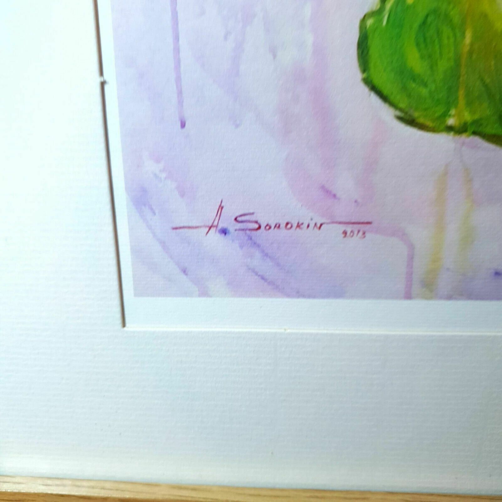 Artist Signed Alexander Sorokin Art Print Floral Still Life Flowers Framed H54cm photo for sale