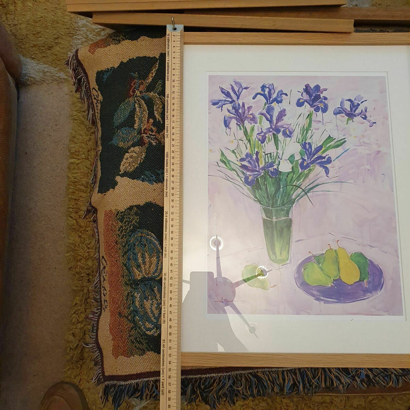 photo vinterior Artist Signed Alexander Sorokin Art Print Floral Still Life Flowers Framed H54cm