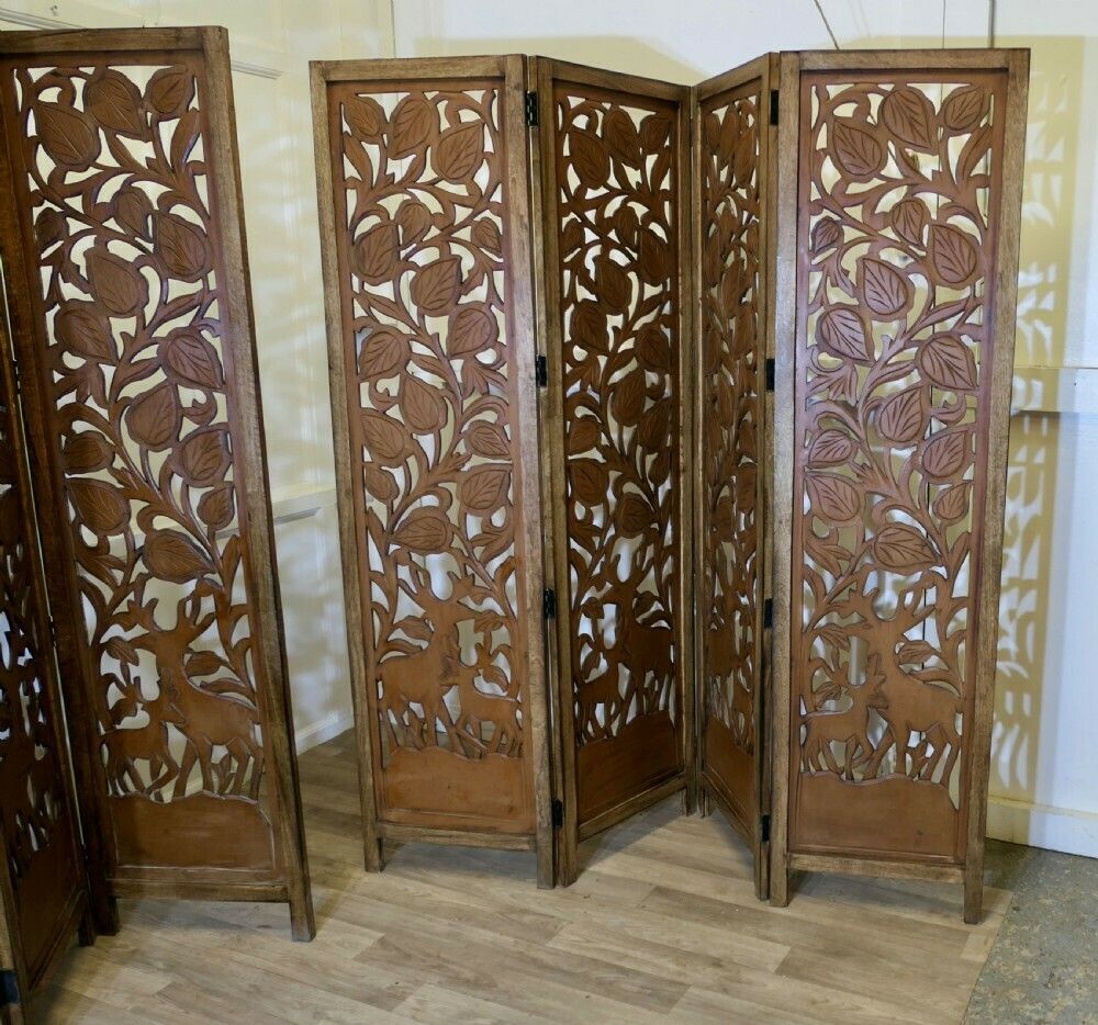 A Pair Of North African Carved Pierced 4 Fold Screens photo Home Decor