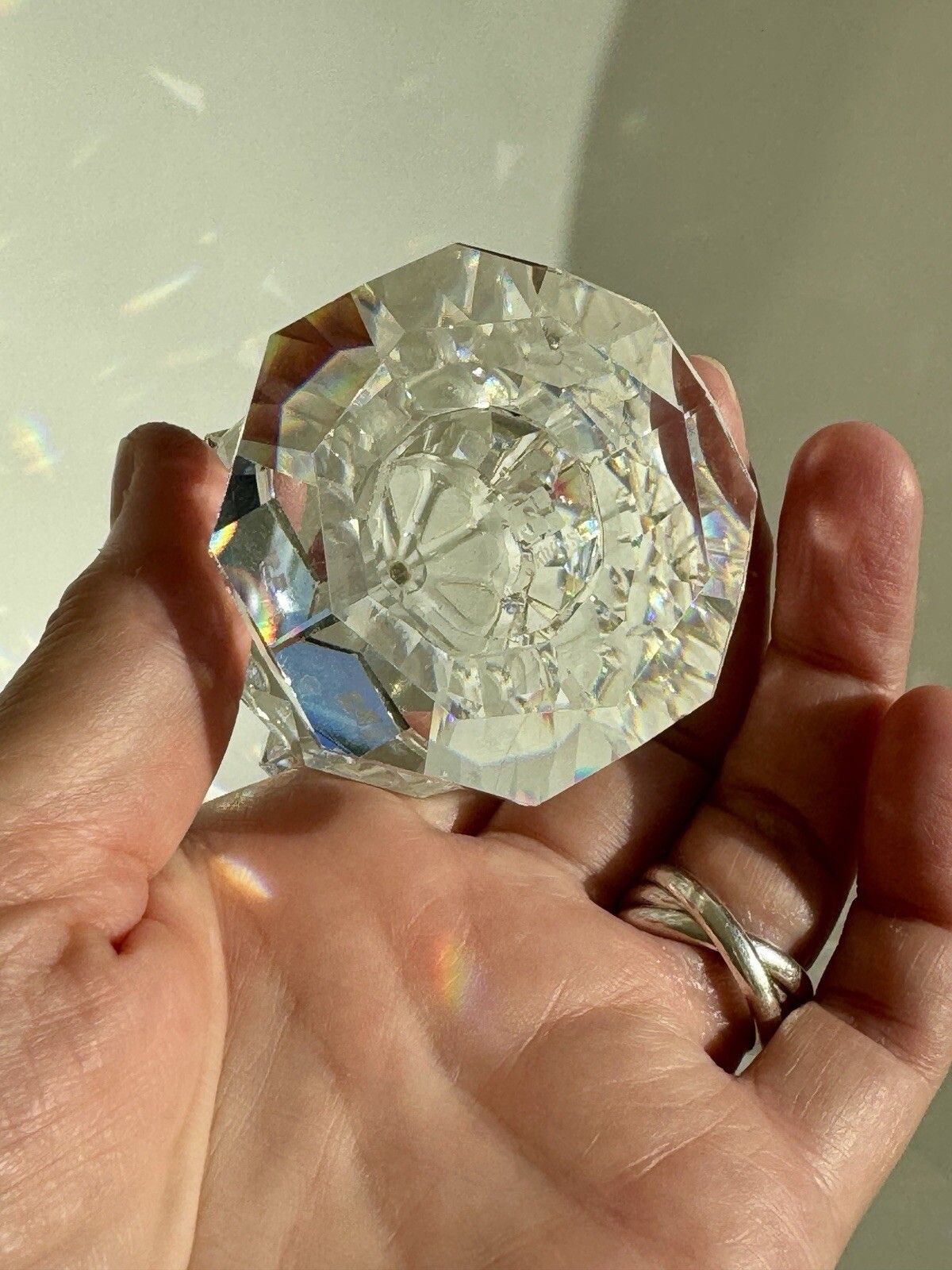 photo for sale A Rare Pair Of Swarovski Crystal Faceted Pin Style Candle Holders Model 103