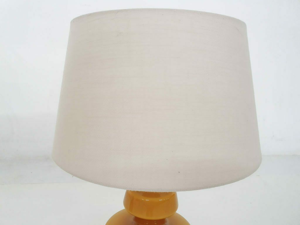 Set Of Two Mid Century Yellow Glass Table Lights, Belgium 1960's photo 581.0