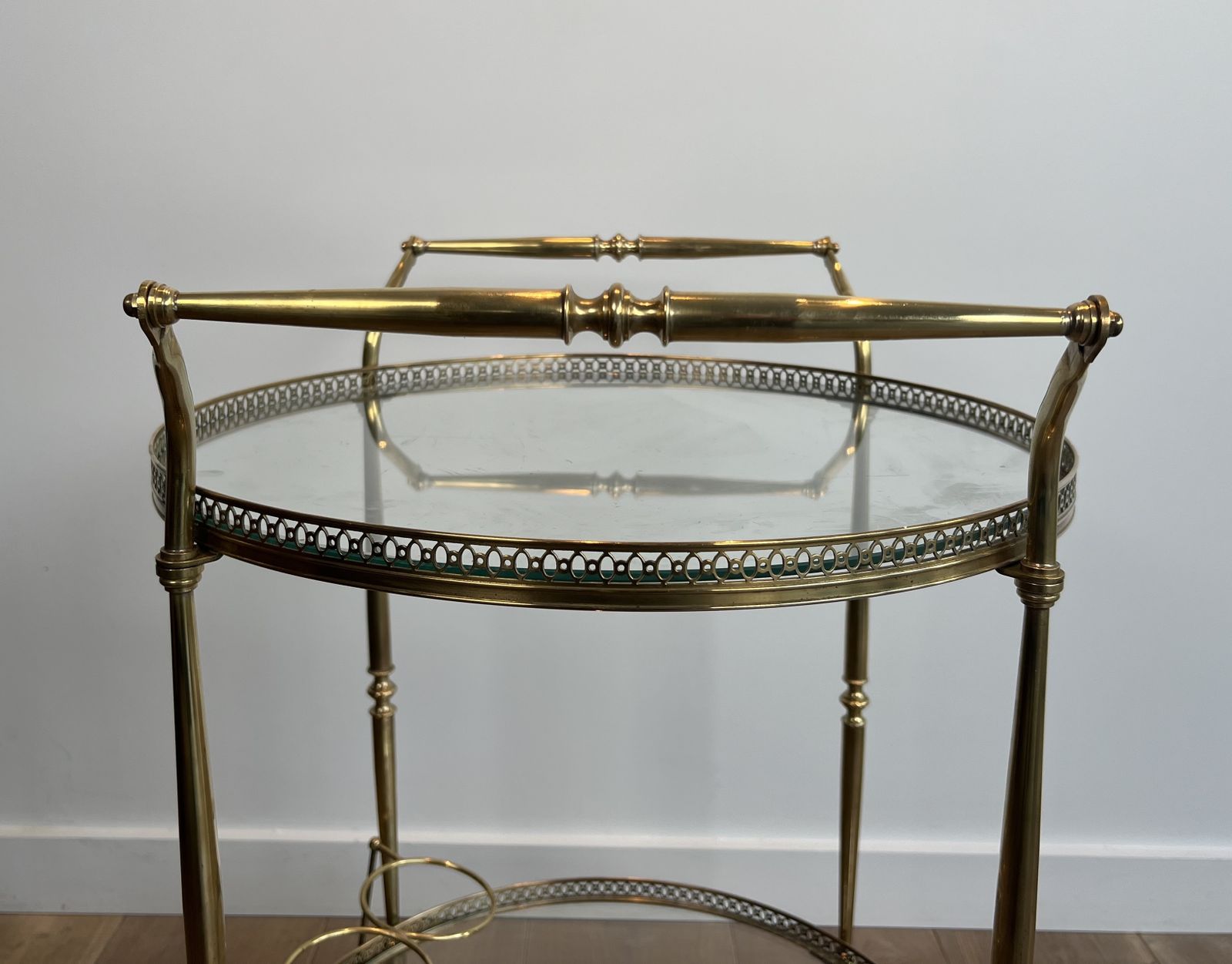 Round Brass Trolley In The Style Of Maison Jansen photo 1950.0