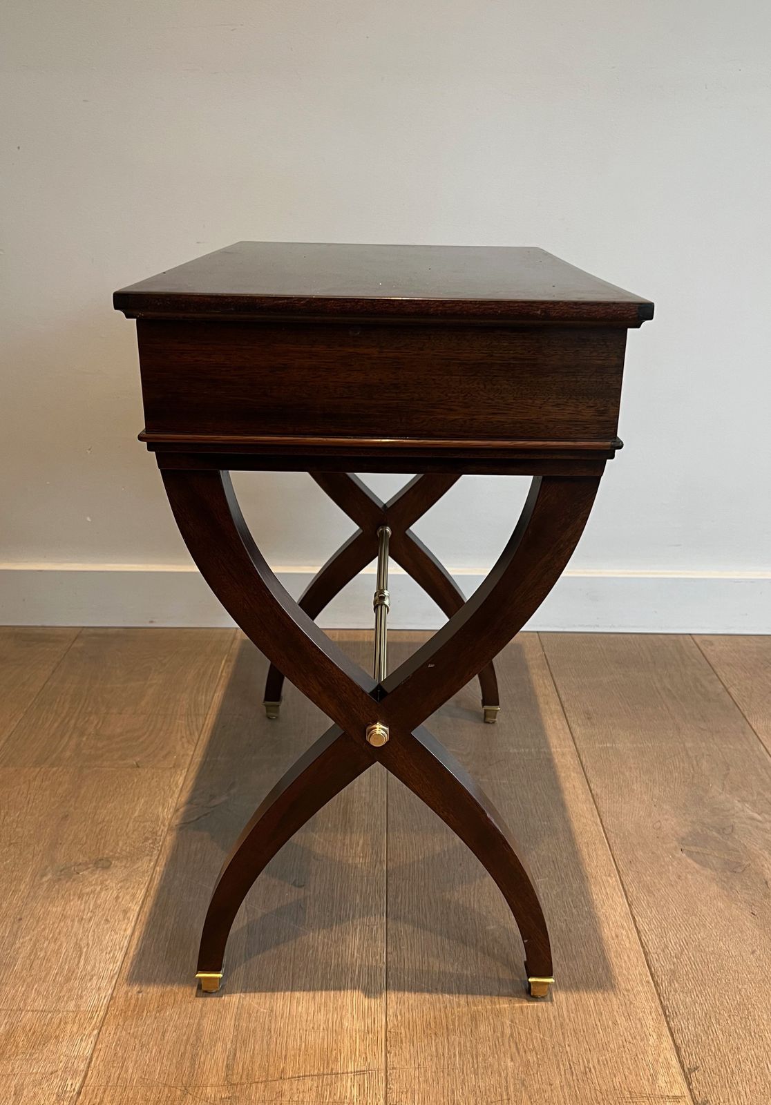 Neoclassical Style End Table In Mahogany And Brass In The Style Of Maison Jansen photo Furniture