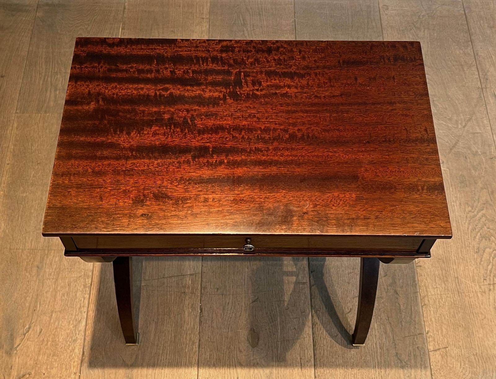 Neoclassical Style End Table In Mahogany And Brass In The Style Of Maison Jansen photo vinterior