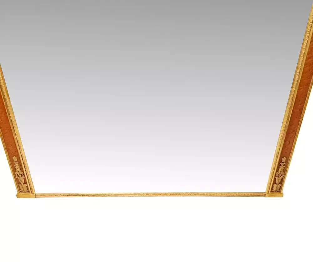 A Very Rare Large 19th Century Birds Eye Maple And Giltwood Overmantel Mirror photo 10380.1038