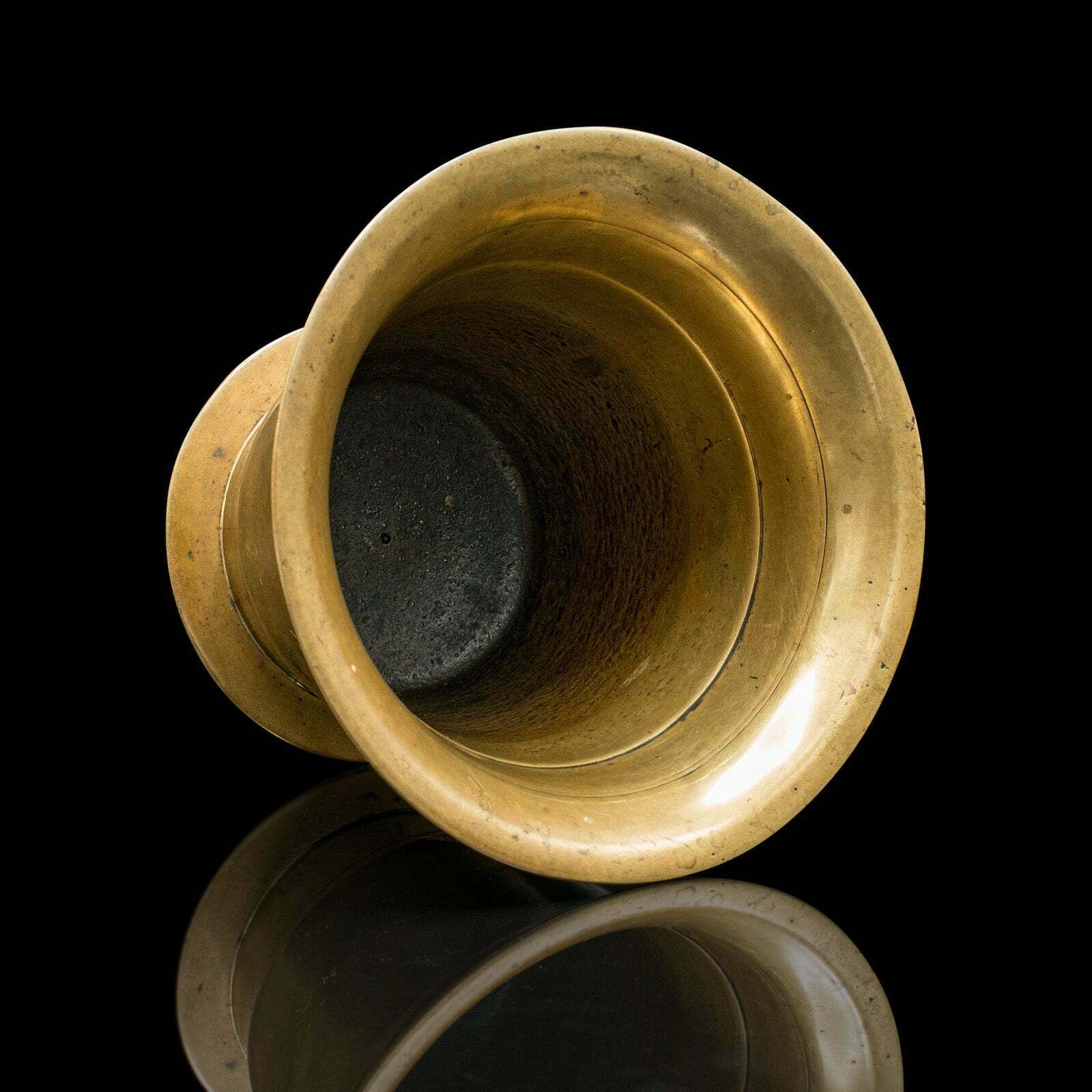 Antique Chemist's Mortar & Pestle, English Brass Apothecary Aid, Victorian, 1850 photo buy