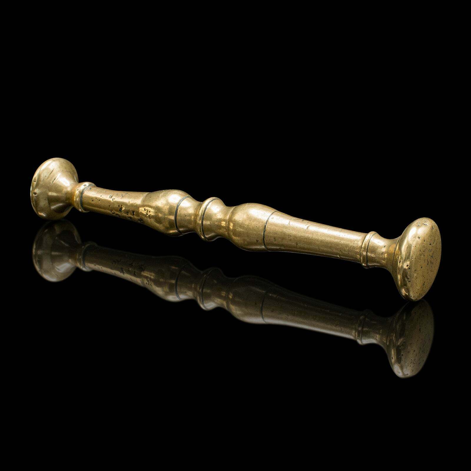 photo for sale Antique Chemist's Mortar & Pestle, English Brass Apothecary Aid, Victorian, 1850