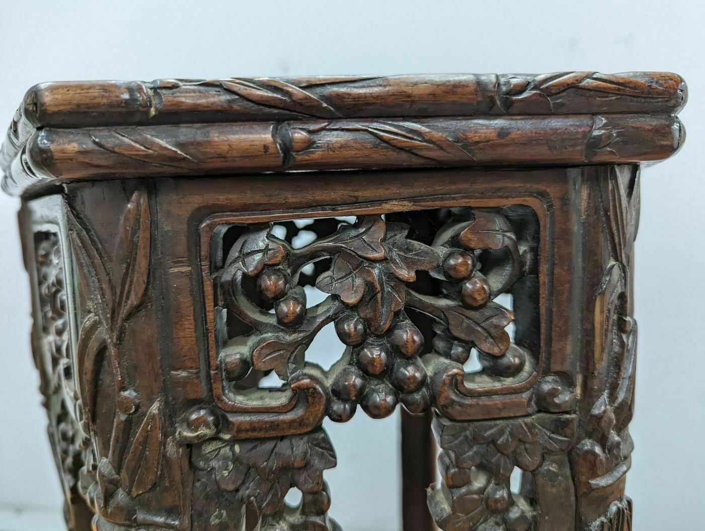 Asian Exotic Wood Stool From The End Of The 19th Century photo furniture