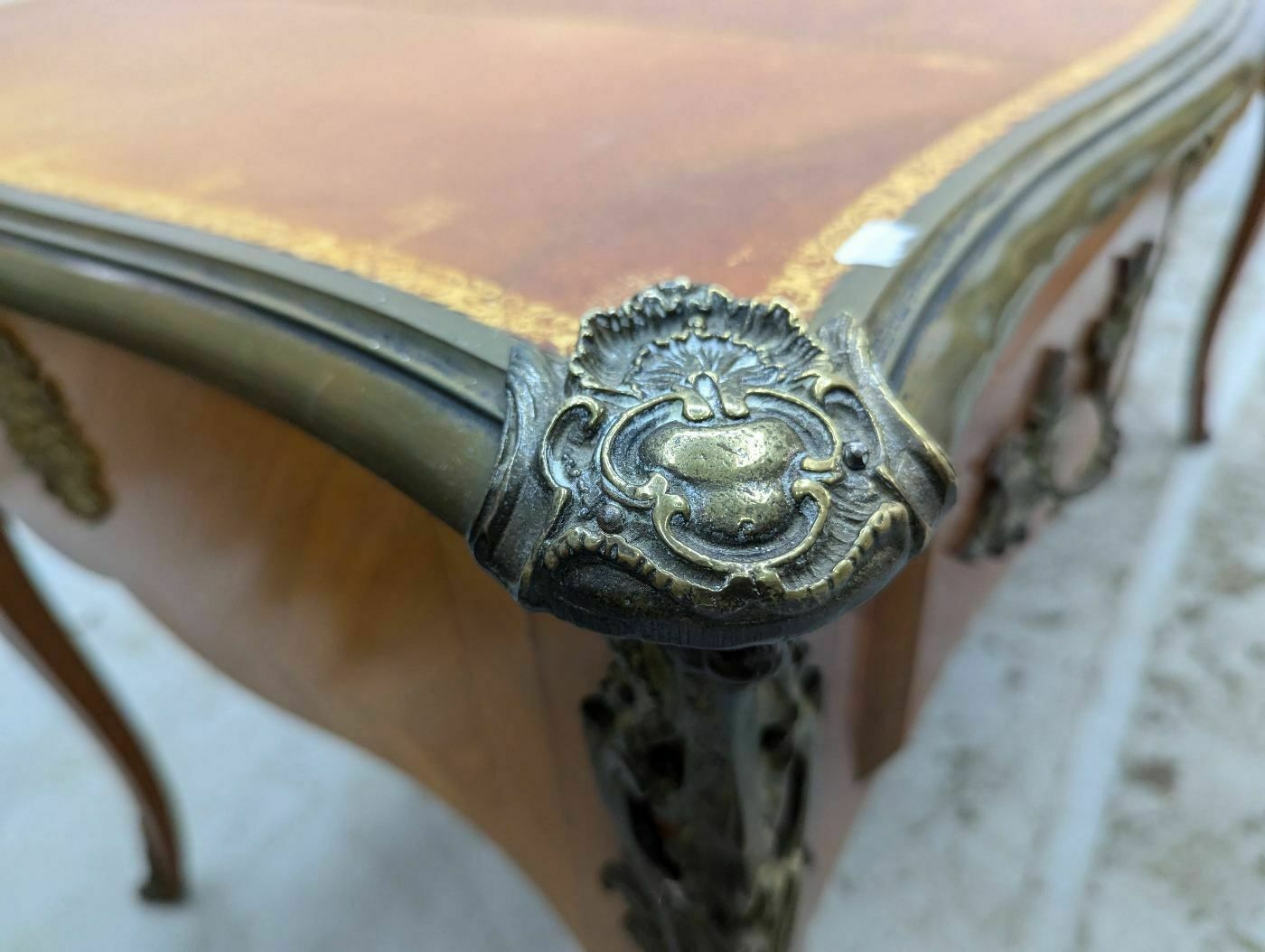 Furniture Small Louis XV Style Ladies' Desk With Leather Top photo