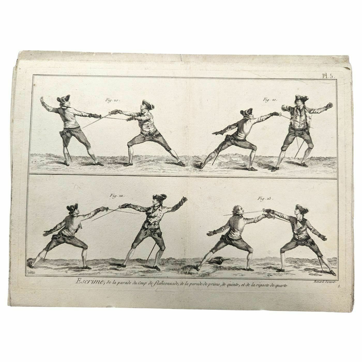 Engraving On Fencing From The 18th Century photo buy