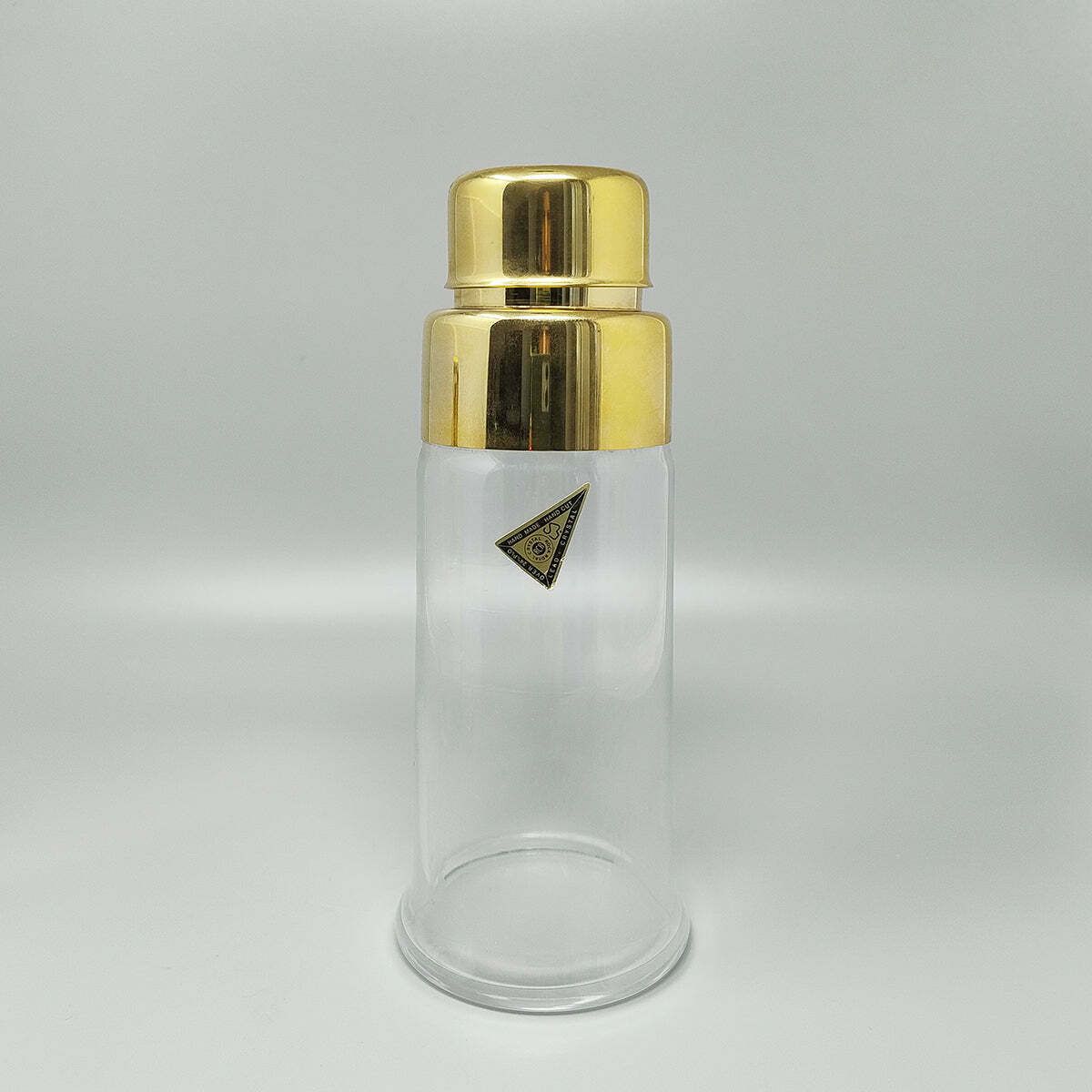 1970s Gorgeous Cocktail Shaker With Ice Bucket By Dorval In Gold Plate 24k And Crystal. Made In Italy photo for sale