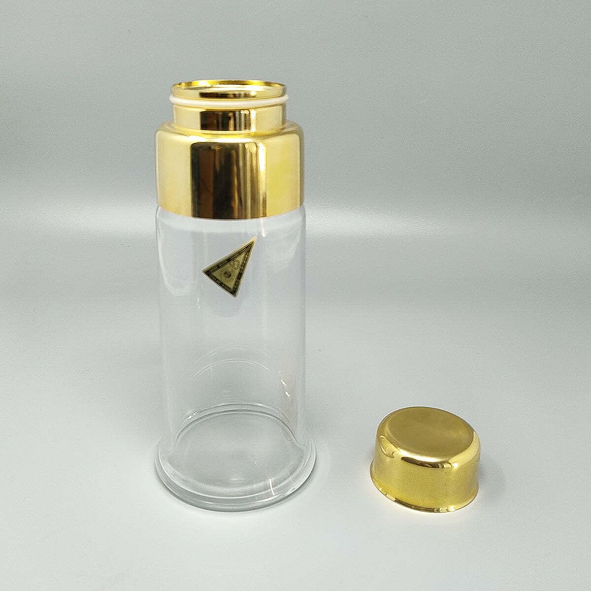 1970s Gorgeous Cocktail Shaker With Ice Bucket By Dorval In Gold Plate 24k And Crystal. Made In Italy photo Home Decor