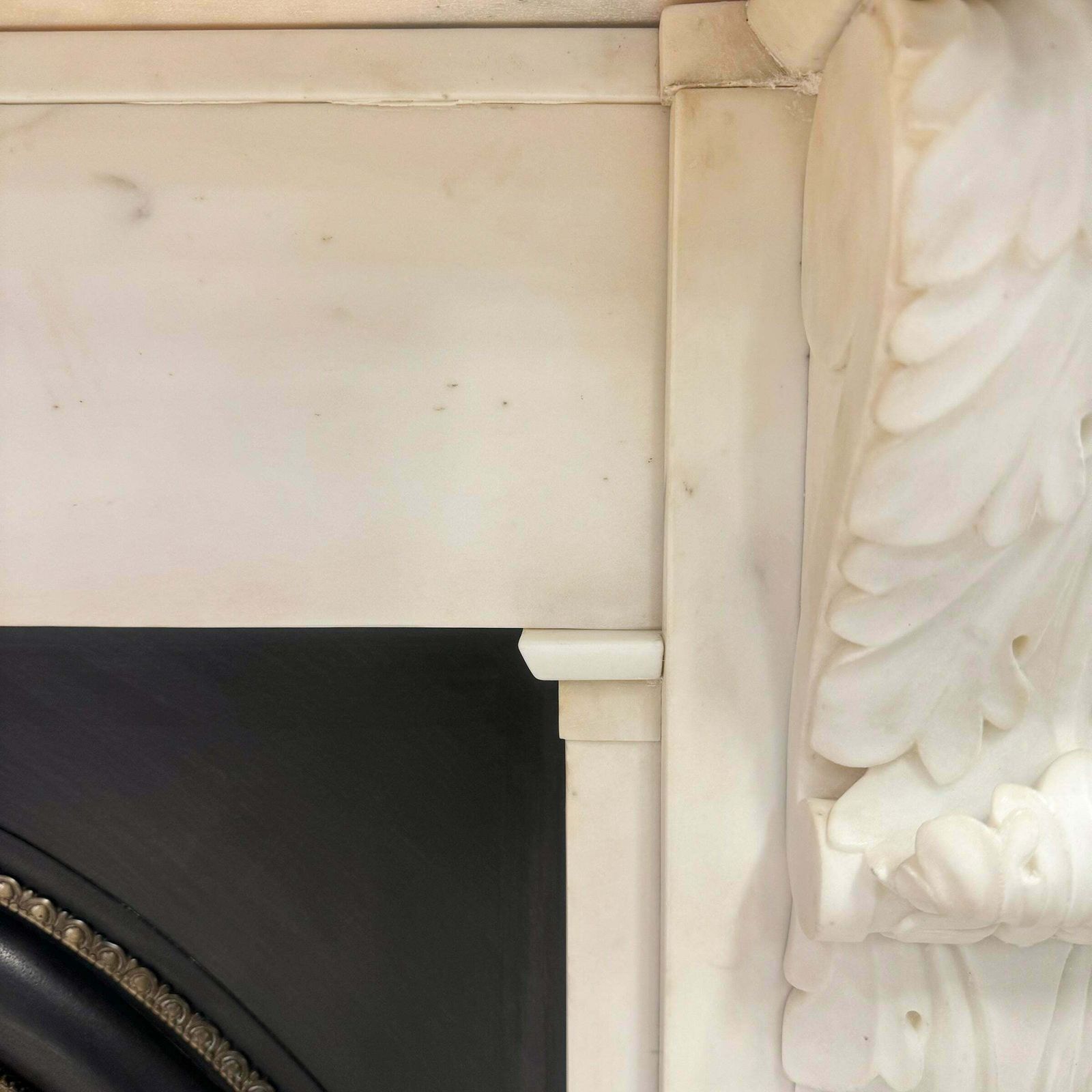 Antique Victorian Statuary Marble Chimneypiece With Carved Corbels photo vinterior