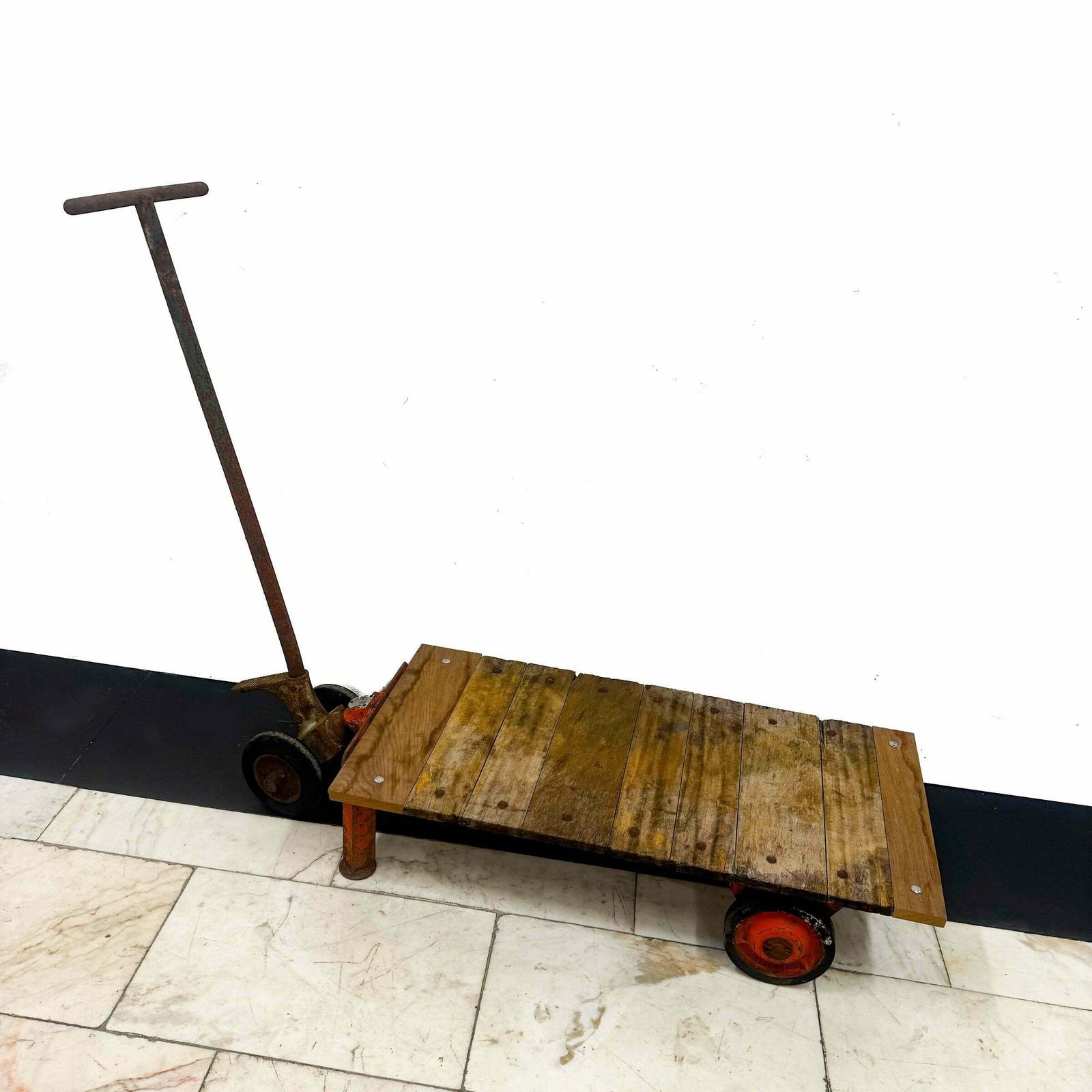 Antique Wooden Tuglift Trolley