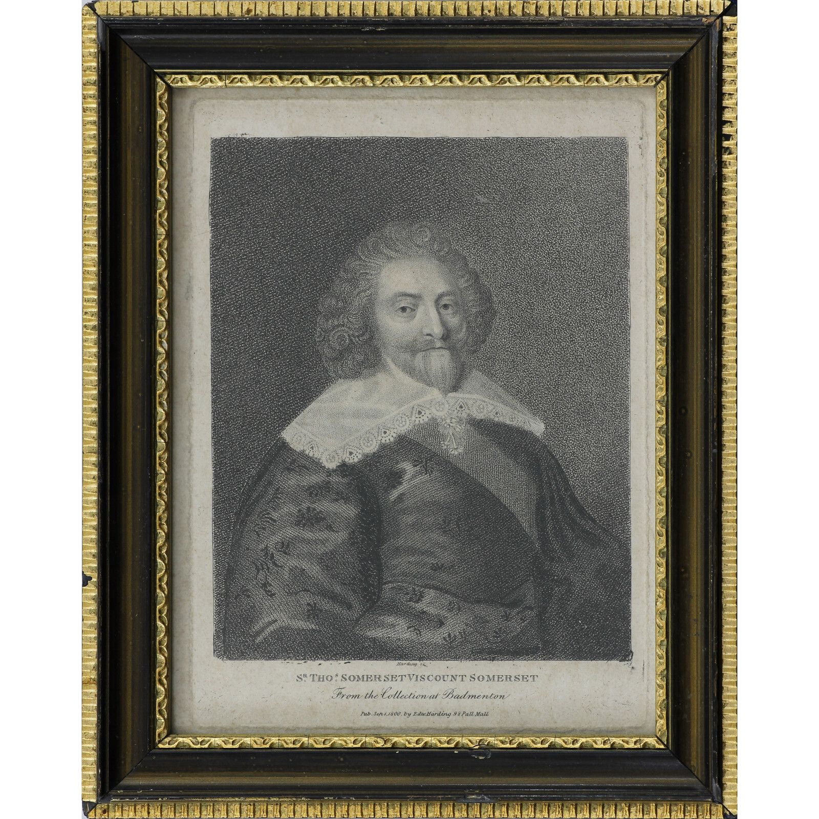 Stipple Engraving By Edward Harding. Portrait Of Sir Thomas Somerset.