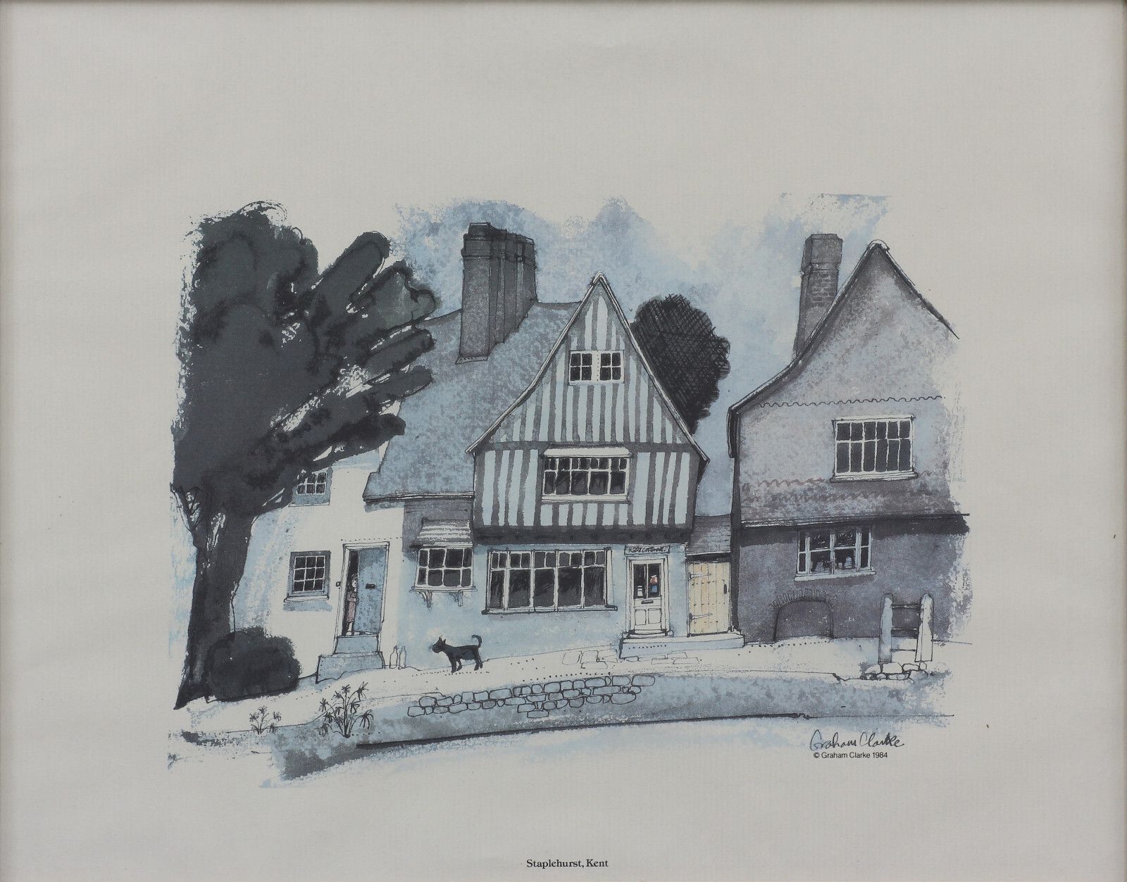 2 Prints By Graham Clarke. Titled 'Shop, Kent' And 'Staplehurst, Kent'. photo buy
