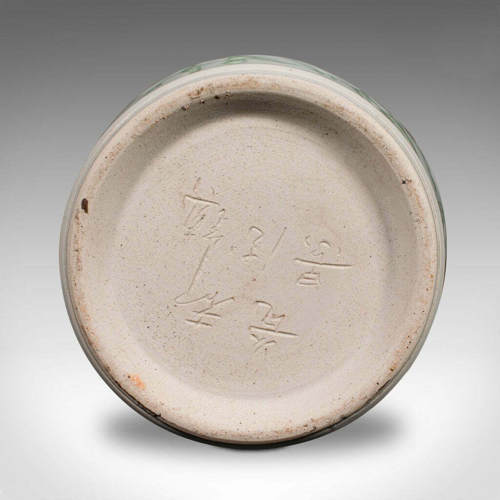 photo for sale Large Antique Flower Urn, Chinese, Celadon Ceramic Display Vase, Victorian, 1900