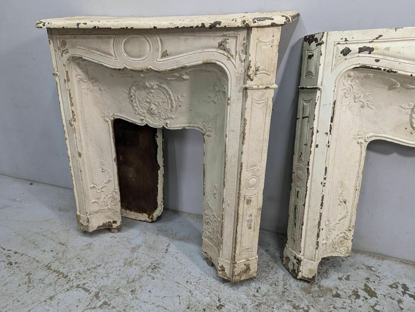 Rare Pair Of Cast Iron Fireplaces From The Napoleon III Period photo for sale