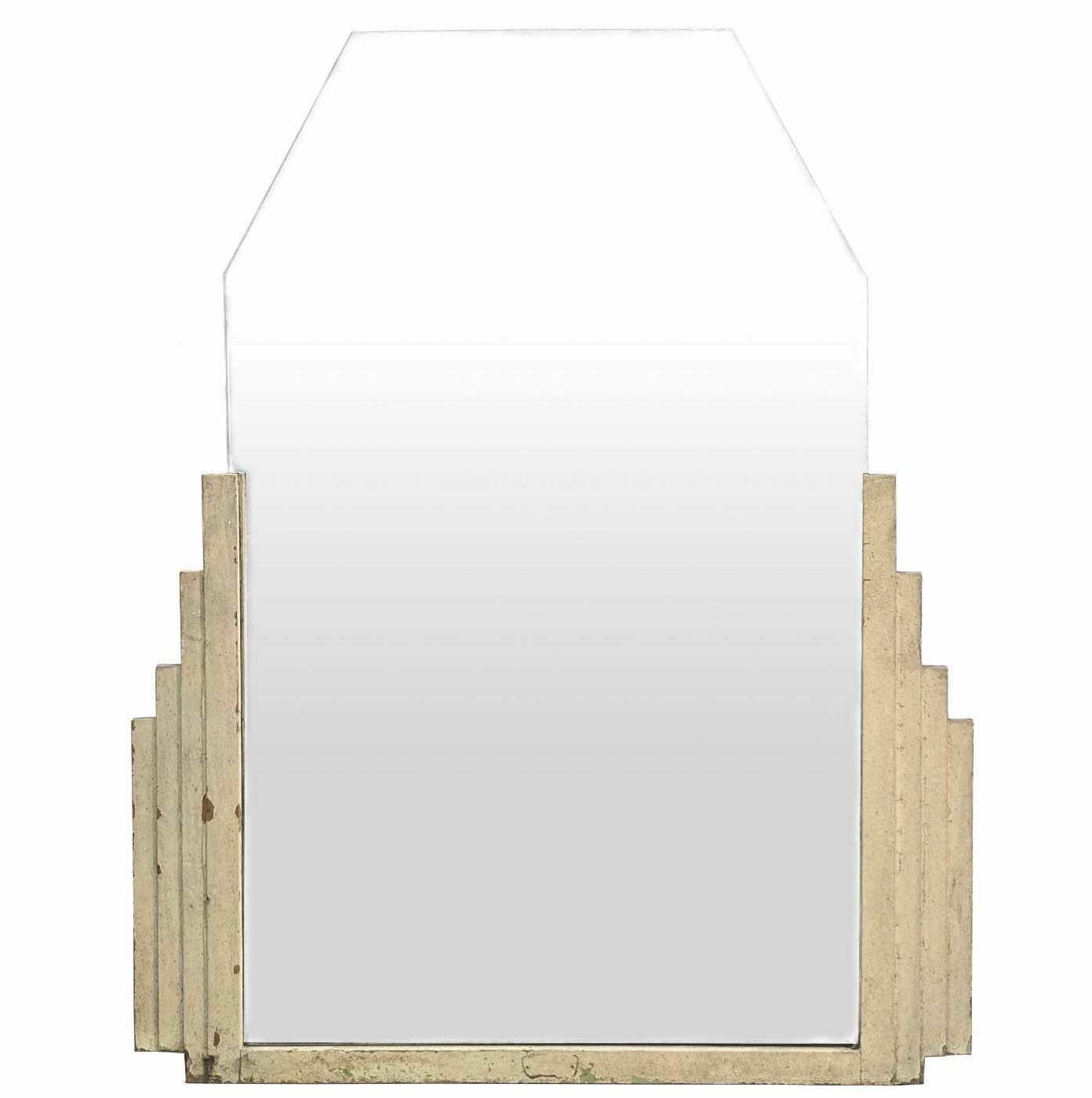 Pair Of 1930s Art Deco Modernist Mirrors In Lacquered Wood