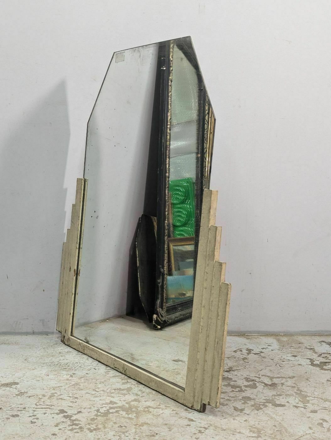 Pair Of 1930s Art Deco Modernist Mirrors In Lacquered Wood photo for sale