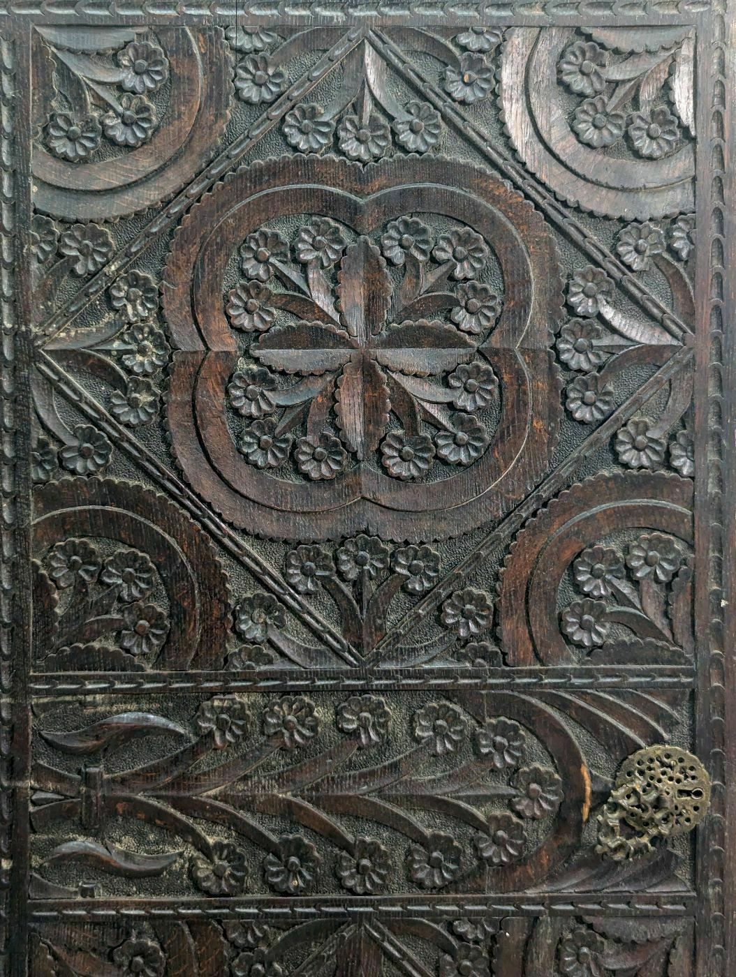 Carved Blackened Wooden Door photo Home Fixtures