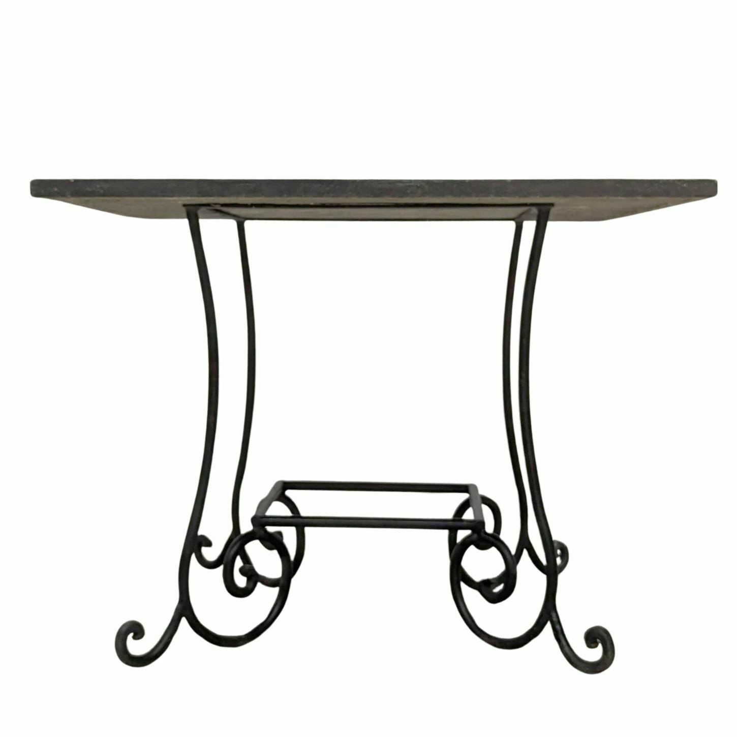 Square Pedestal Table Or Outdoor Table In Wrought Iron And Tiles photo 778.0