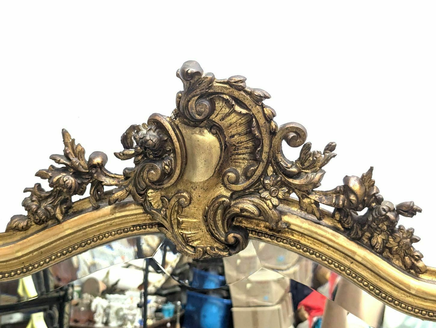 Louis XV Style Gilded Stucco Mirror With Beveled Glass 1900 photo Home Decor