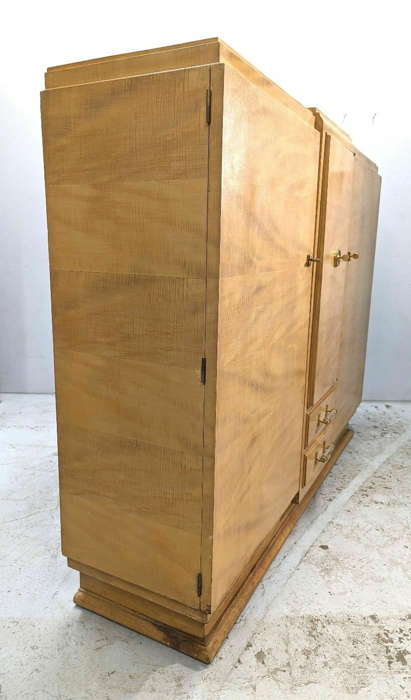 1940s Sycamore Maple Veneer Cabinet By Jules Leleu photo Furniture