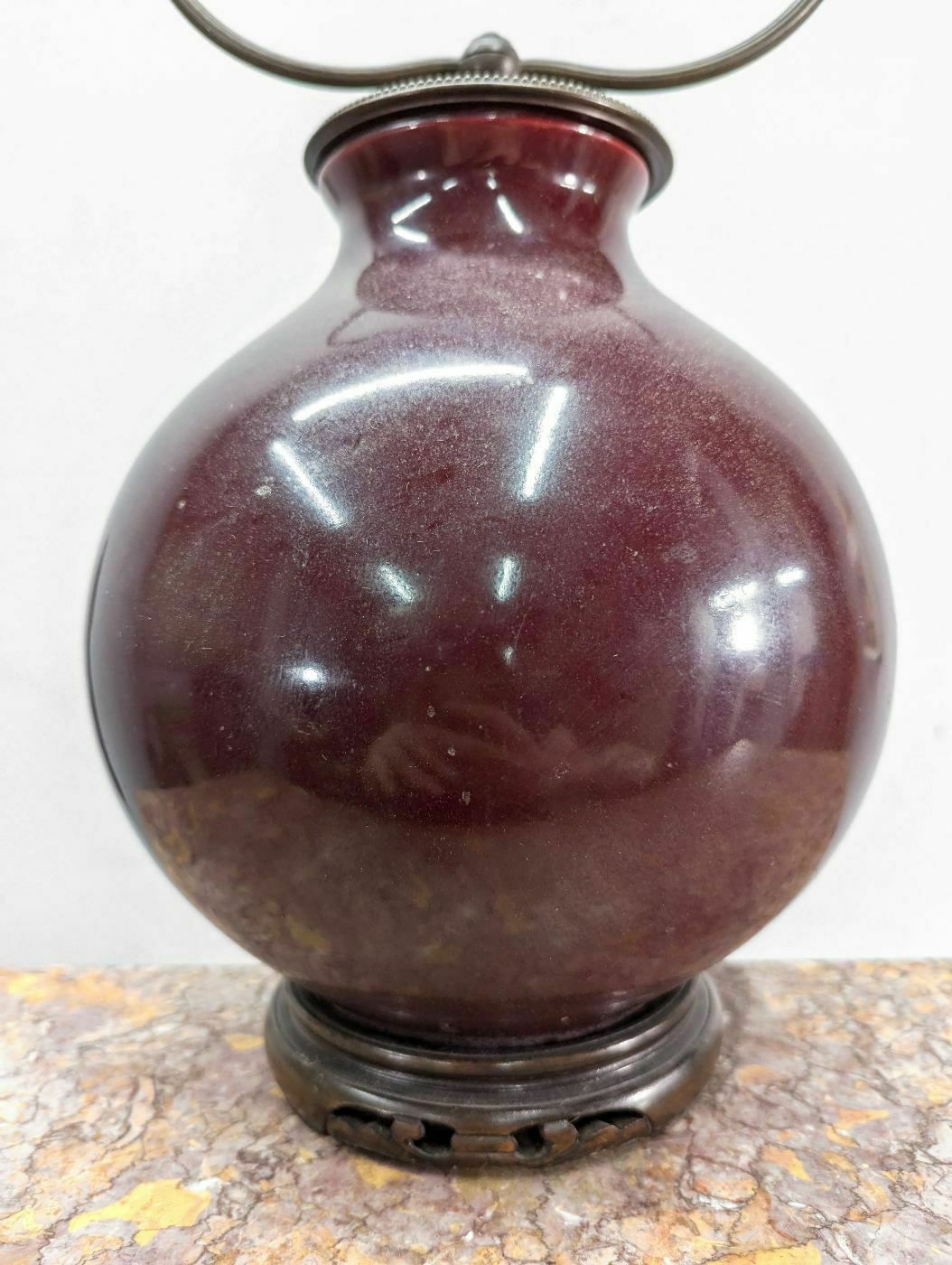 Chinese Oxblood Porcelain Vase Mounted As A Lamp photo Home Decor