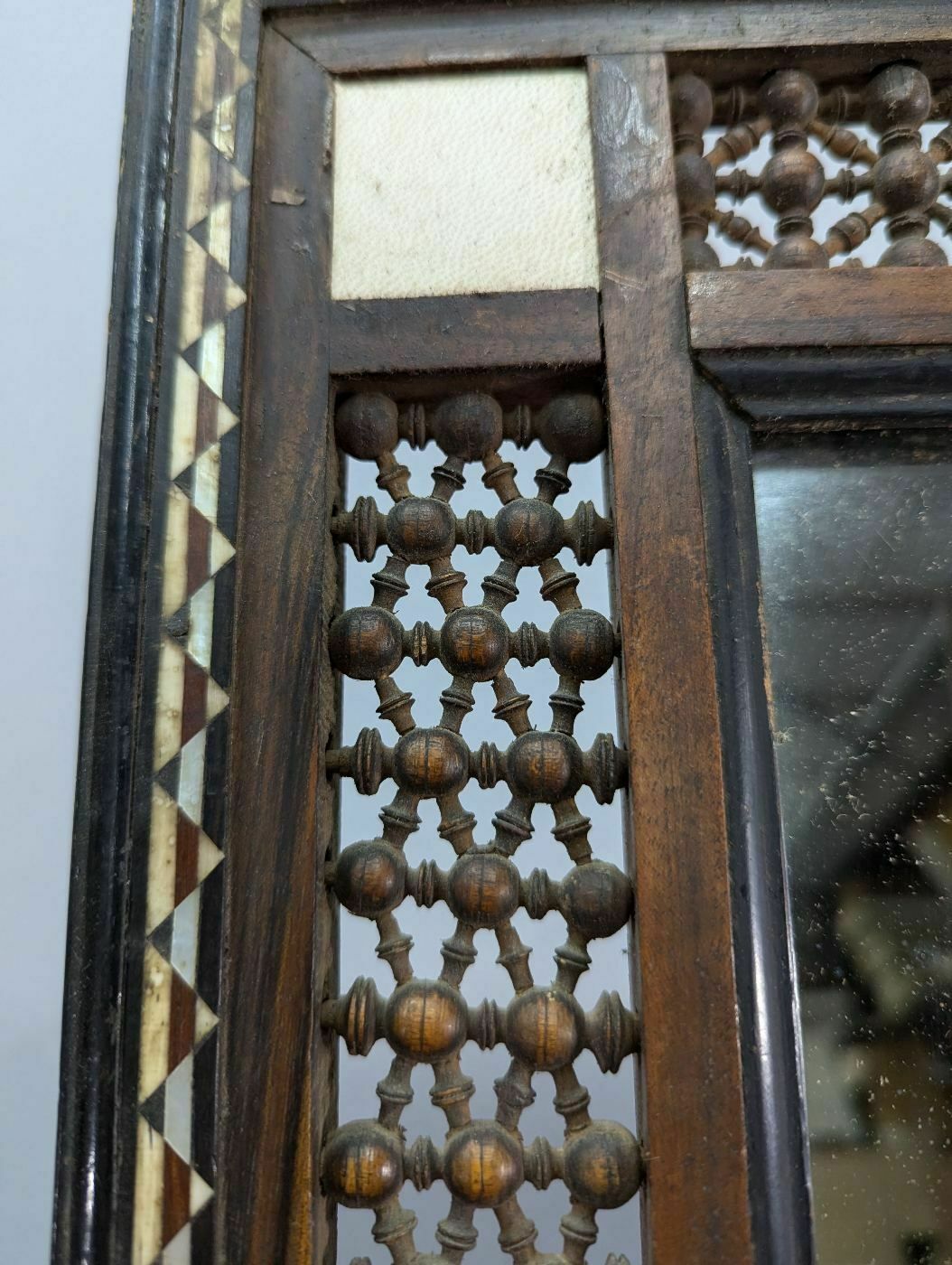 Oriental Inlaid Table Mirror 1900 photo for sale