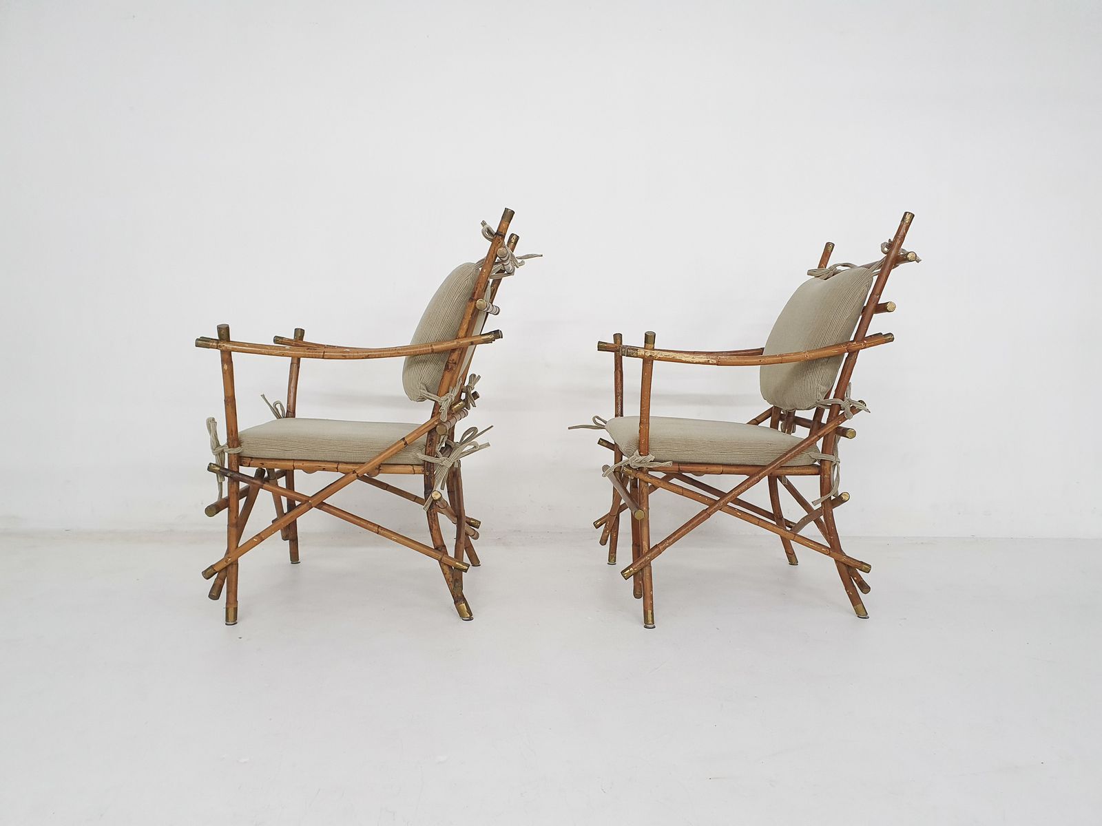 Set Of Two Bamboo Arm Chairs, Italy 1960's photo 1500.0