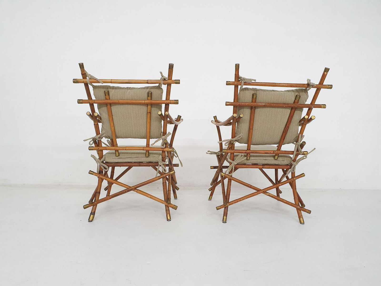 Set Of Two Bamboo Arm Chairs, Italy 1960's photo buy