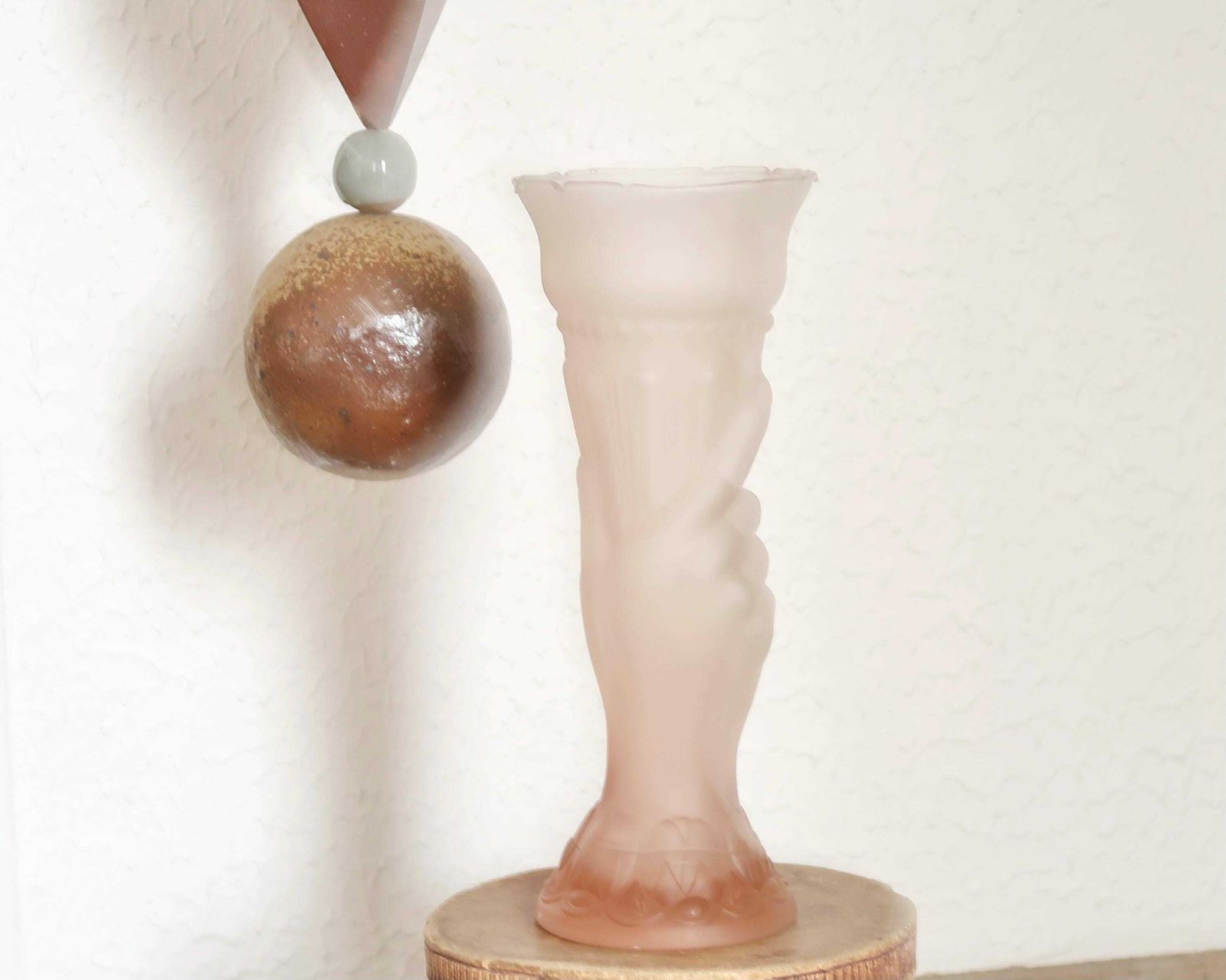 Italian Pale Pink Vase, Hand Decor, 1960s / Made In Italy, Empoli, Genie Bottle Family photo furniture