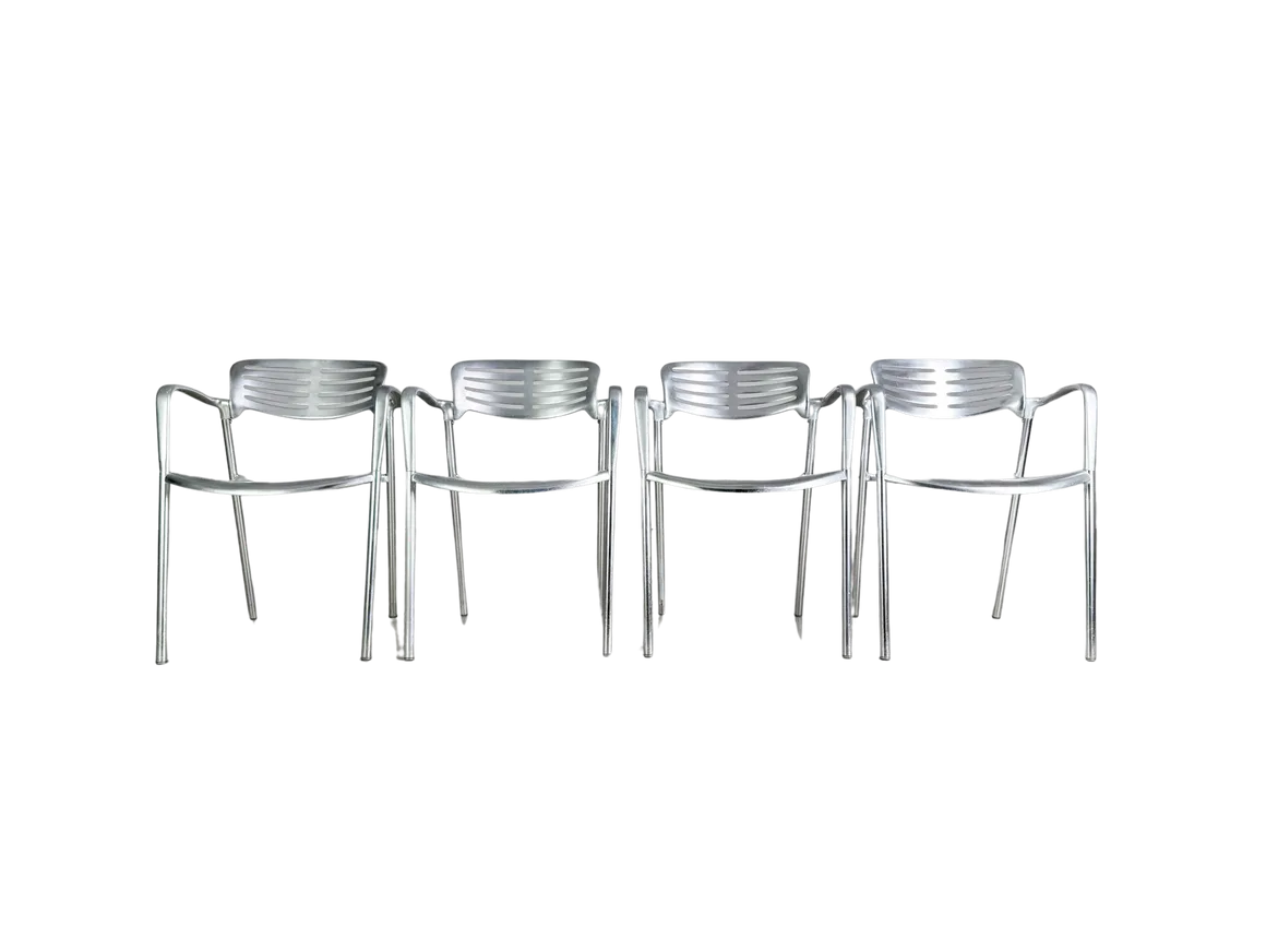 Set Of 4 Toledo Chairs Amat 3 Jorge Pensi Aluminum Design Garden Chair