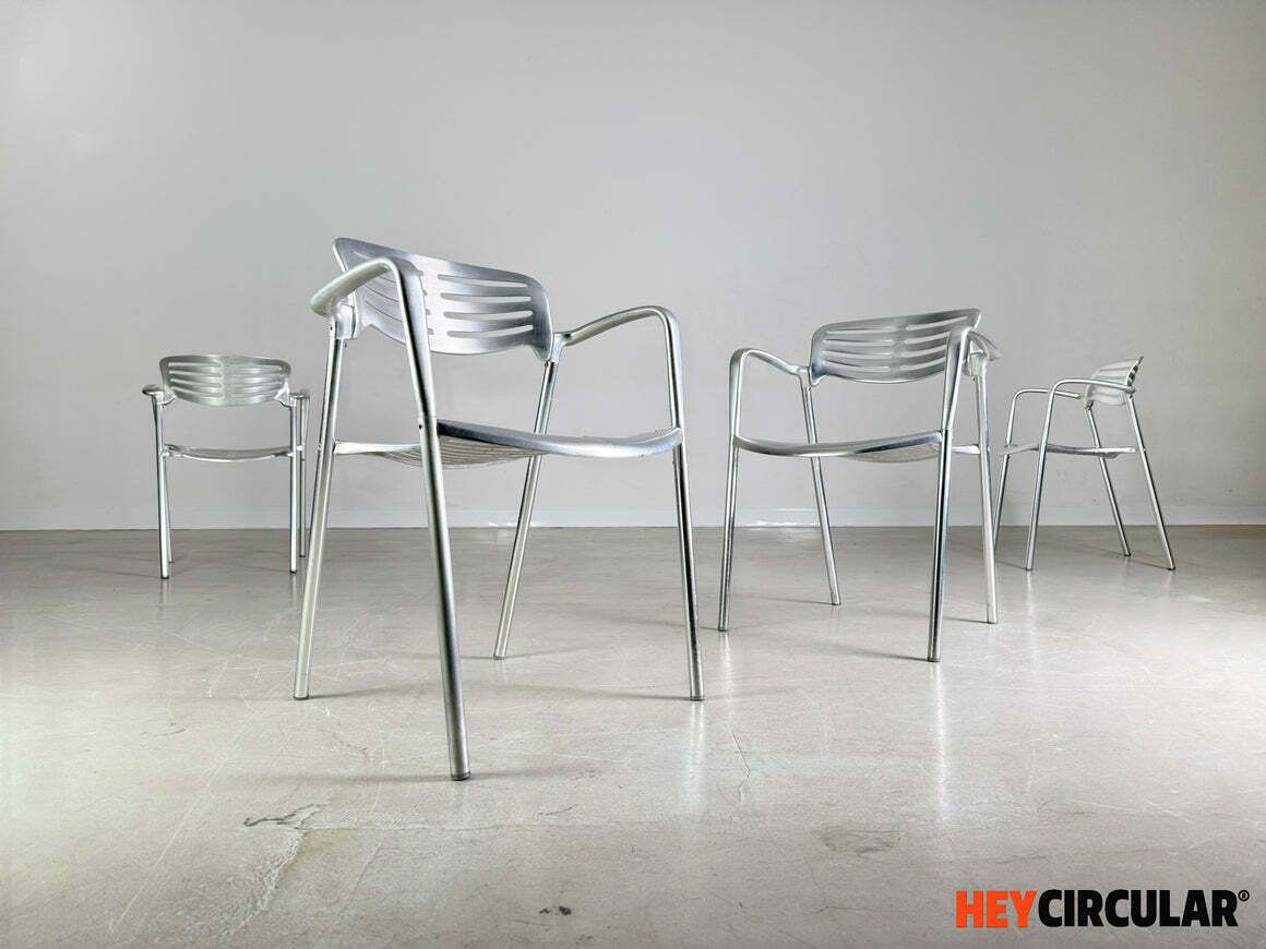 Set Of 4 Toledo Chairs Amat 3 Jorge Pensi Aluminum Design Garden Chair photo furniture