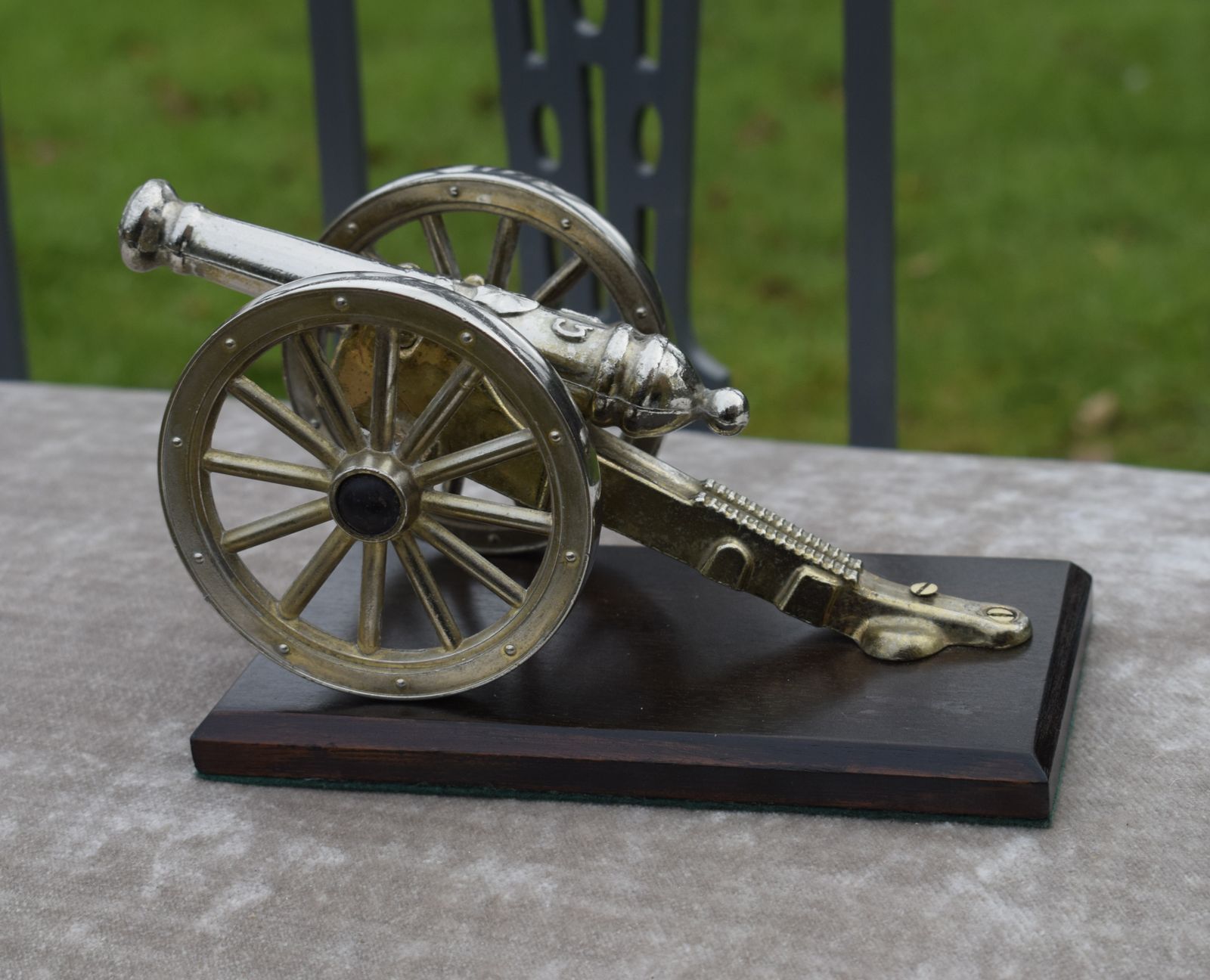 Model Of Cannon On Carriage, 1950s photo vintage