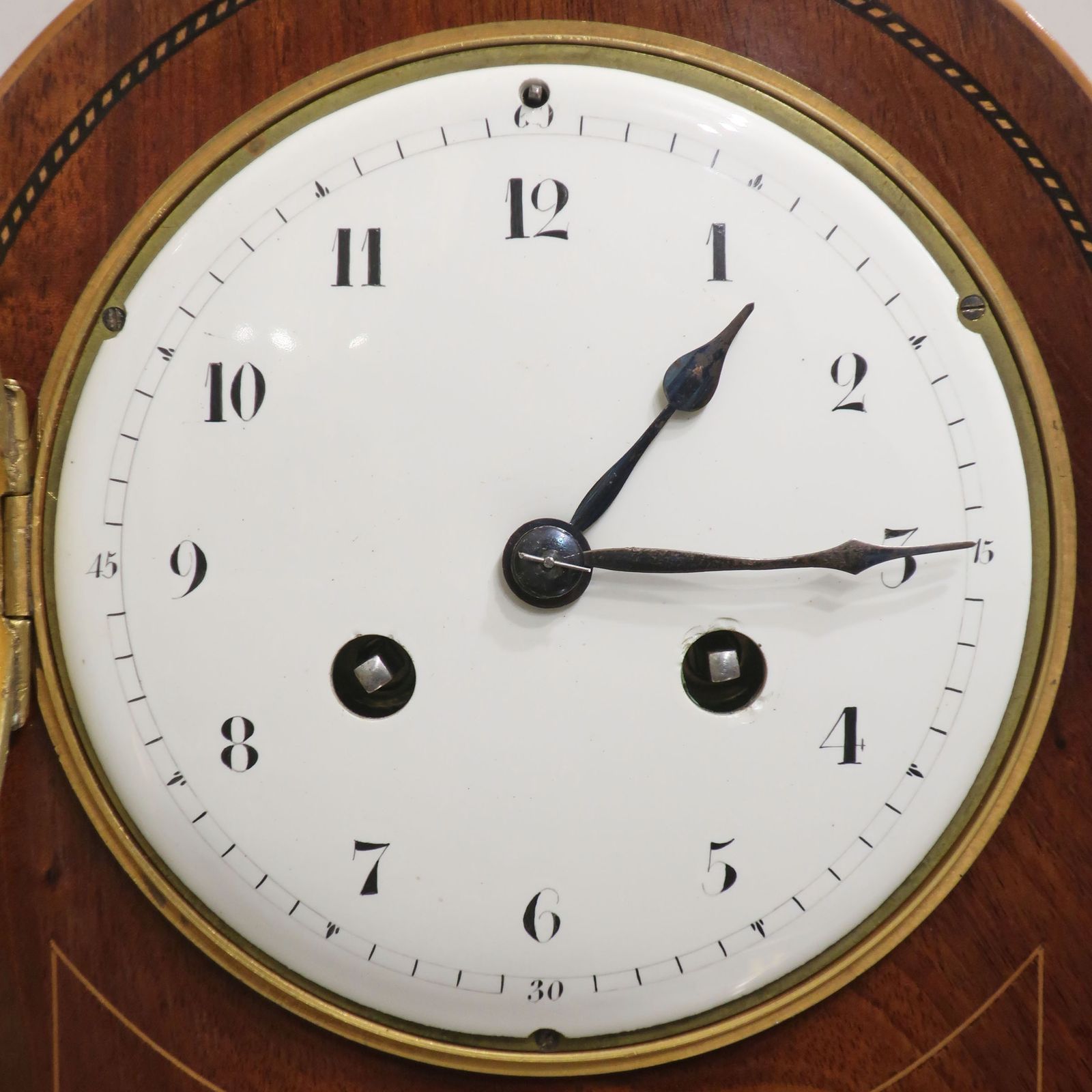 French Belle Epoque Mahogany Mantel Clock photo for sale