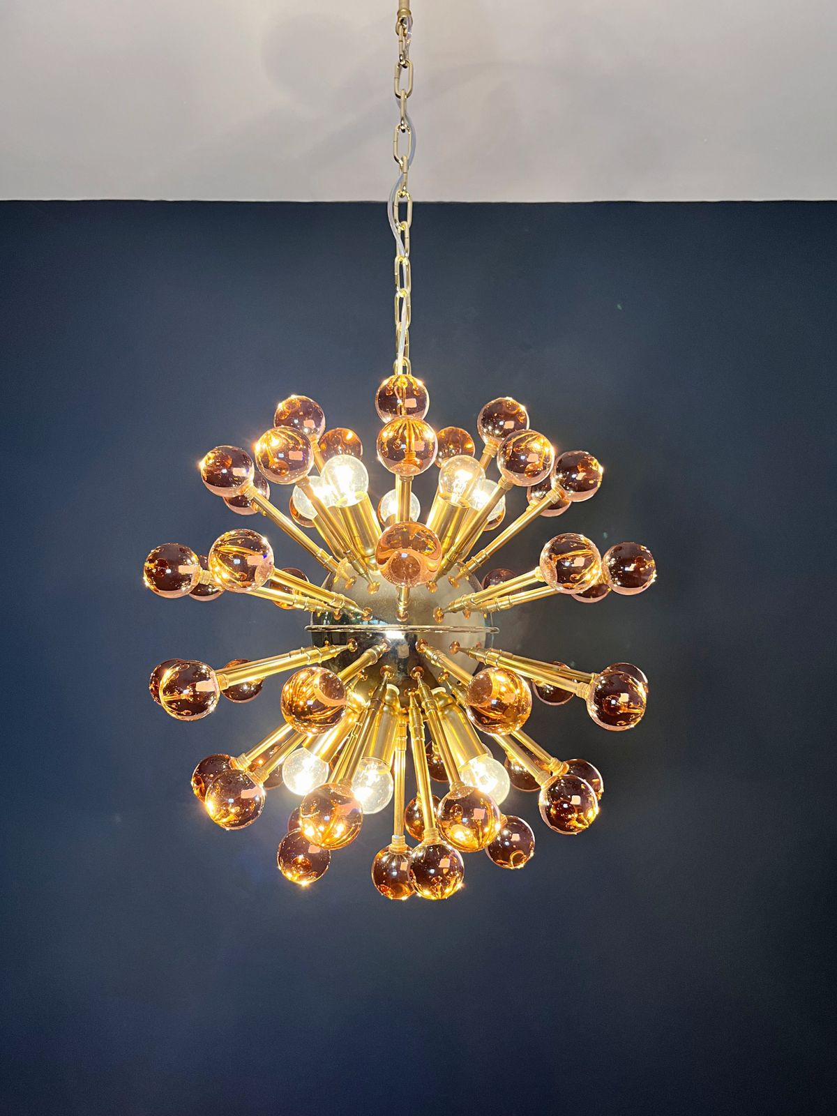 Spectacular Murano Pink Glass Sputnik Chandelier   51 Glasses photo vintage