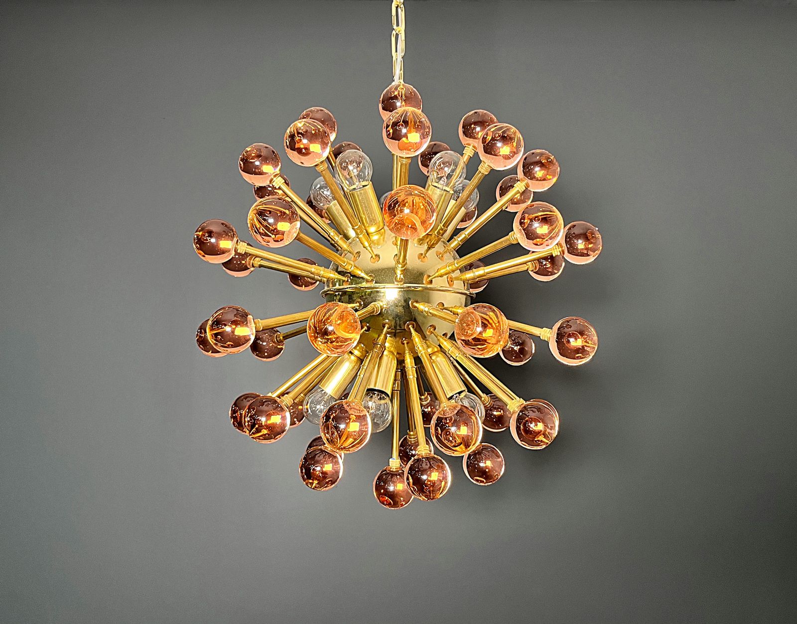 Spectacular Murano Pink Glass Sputnik Chandelier   51 Glasses