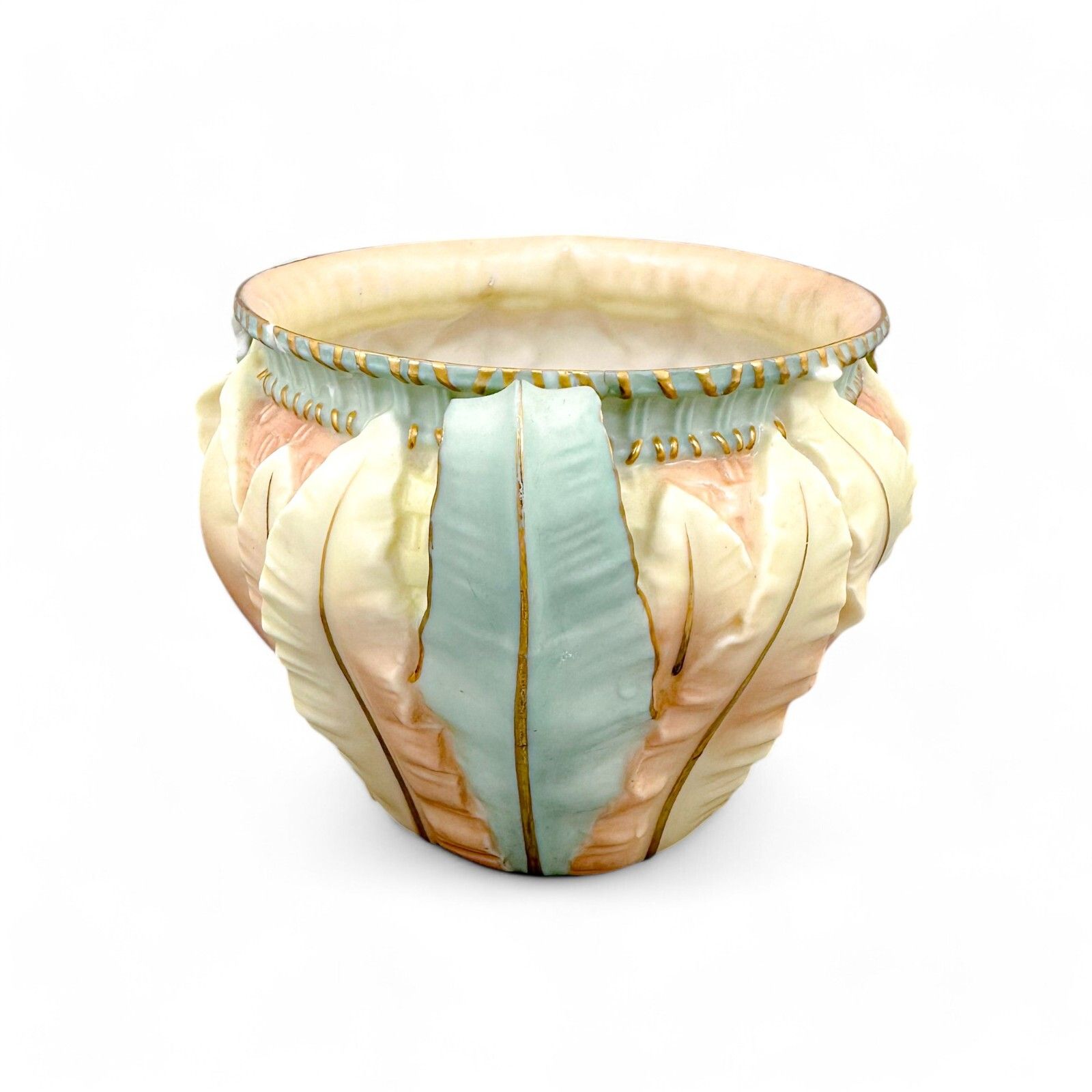 Antique Art Nouveau Royal Worcester Porcelain Blush Planter Jardiniere Cache Pot photo furniture