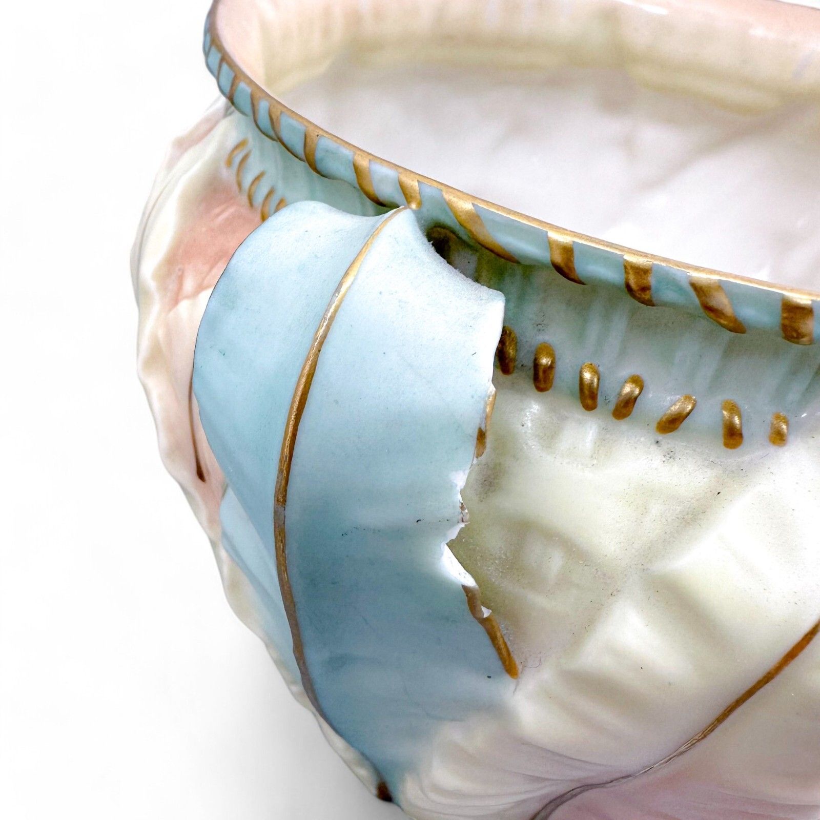 photo for sale Antique Art Nouveau Royal Worcester Porcelain Blush Planter Jardiniere Cache Pot
