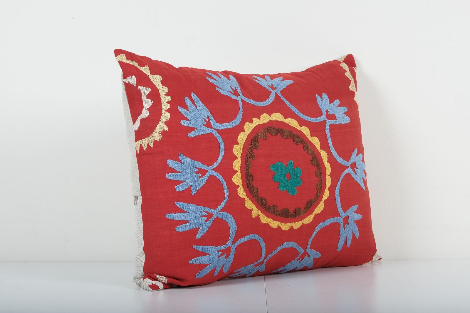 Bukhara Embroidered Pillow Cover   Vintage Cotton Suzani Cushion Cover photo furniture