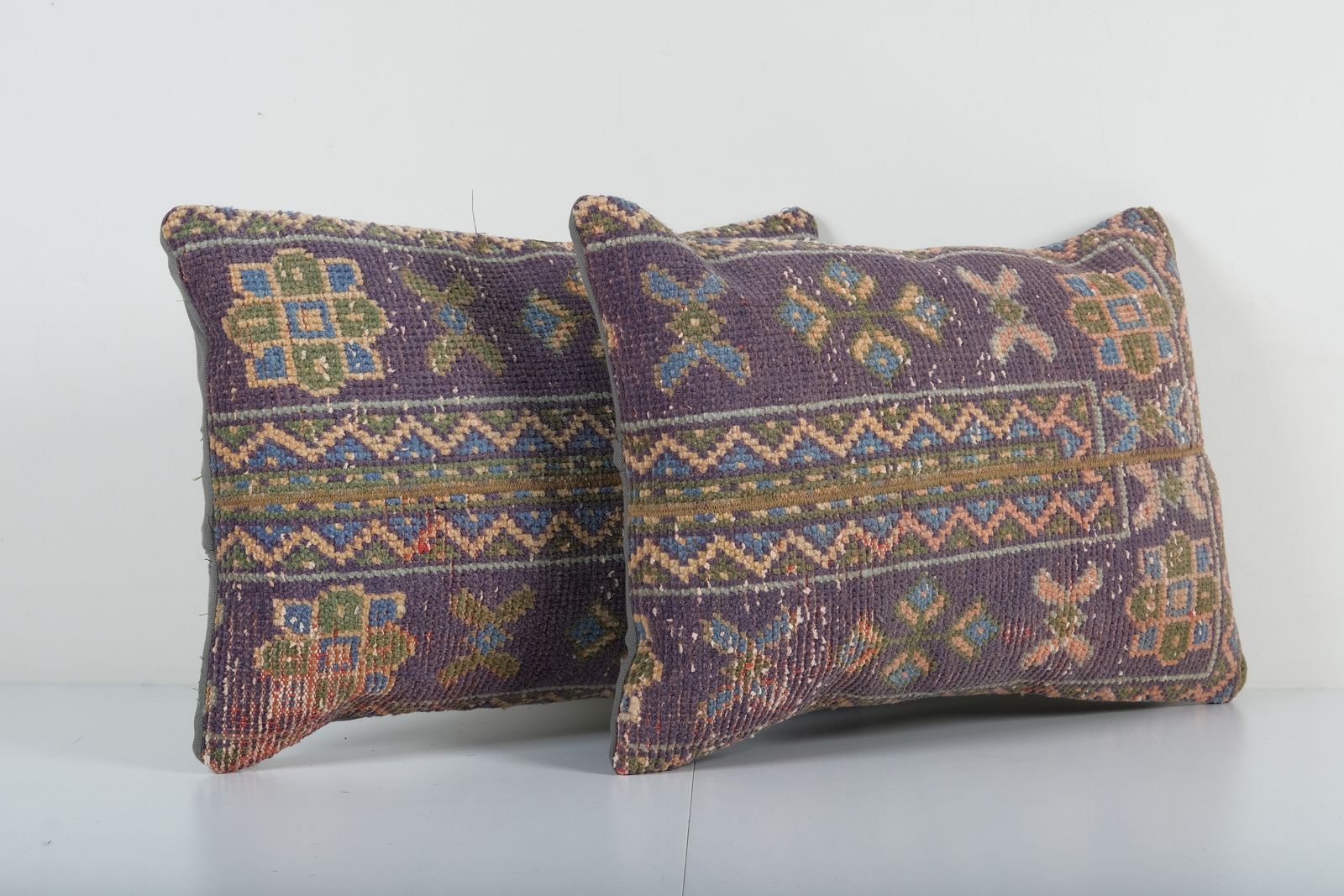 Pair Turkish Handmade Rug Pair   Set Of Two Soft Wool Oushak Pillow Covers For Cozy Homes photo furniture