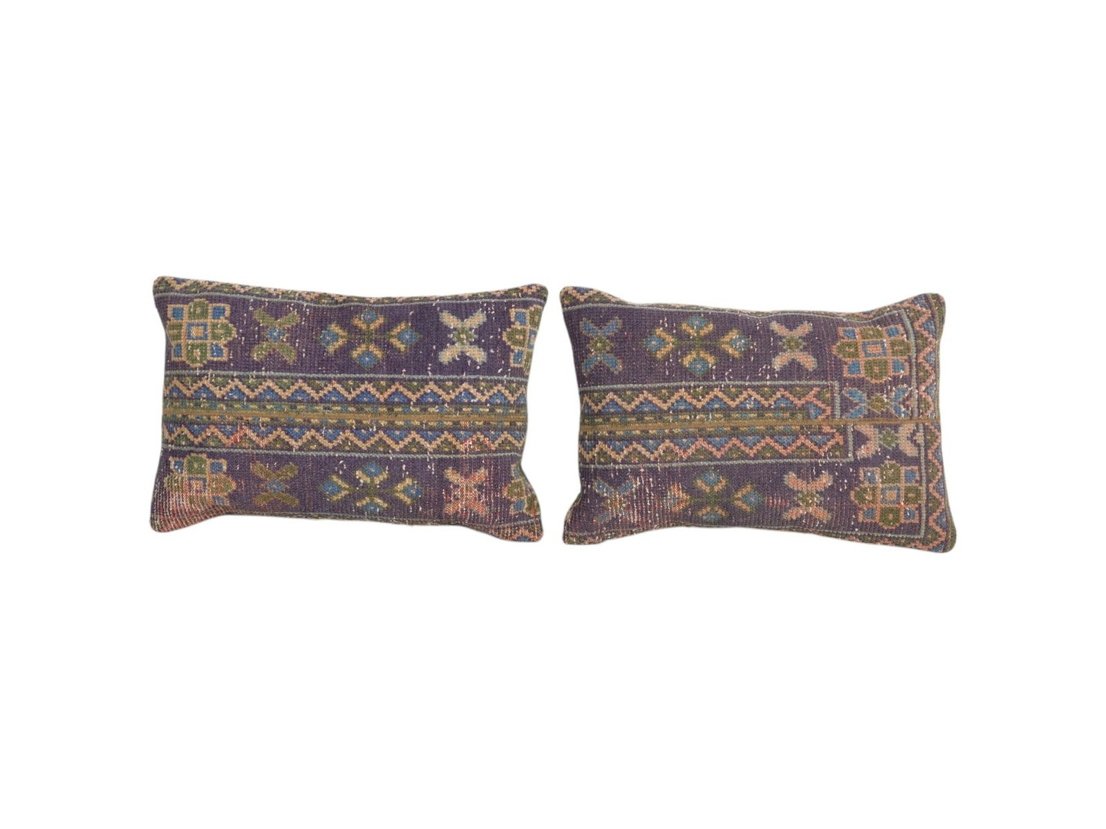 Pair Turkish Handmade Rug Pair   Set Of Two Soft Wool Oushak Pillow Covers For Cozy Homes