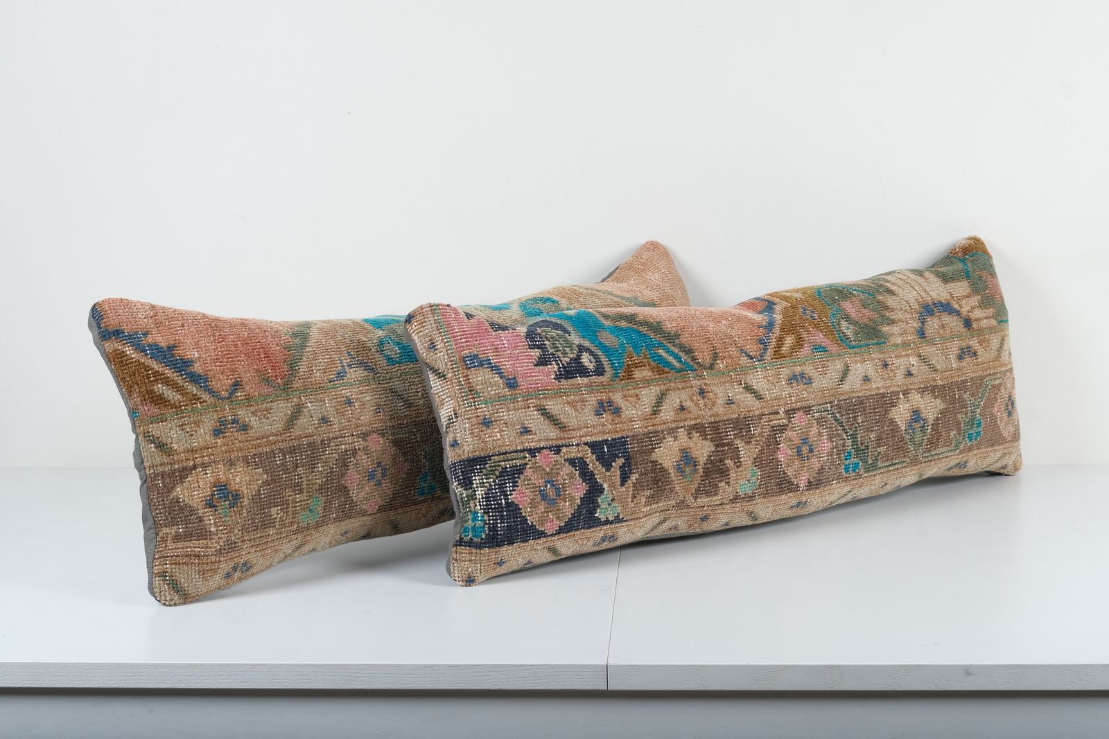 Traditional Turkish Rug Pillow Cover, Set Of Two Handmade Lumbar Bedding Cover, Carpet Soft Wool Pillow photo furniture